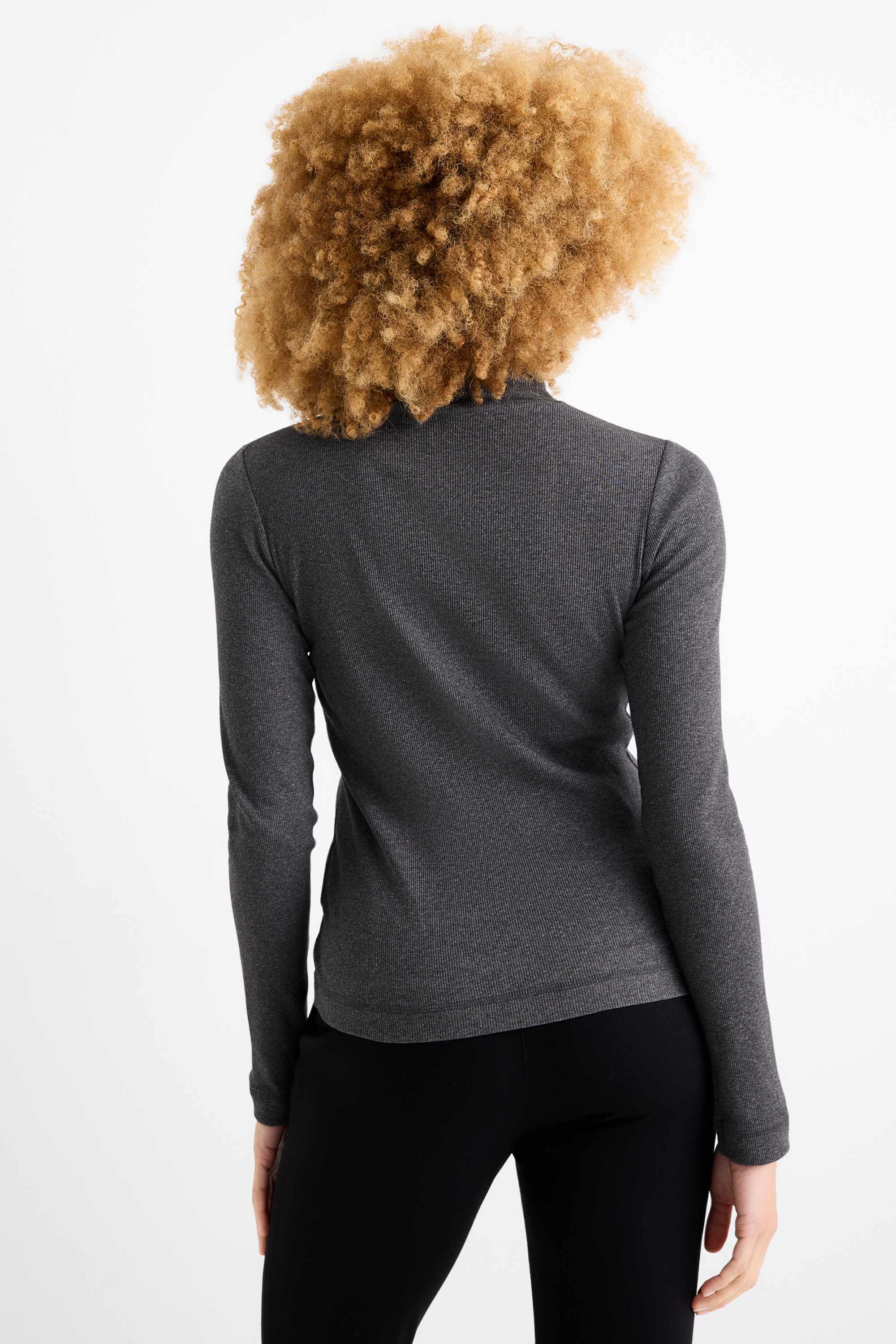 Multipack of 2 - turtleneck top - ribbed dark gray