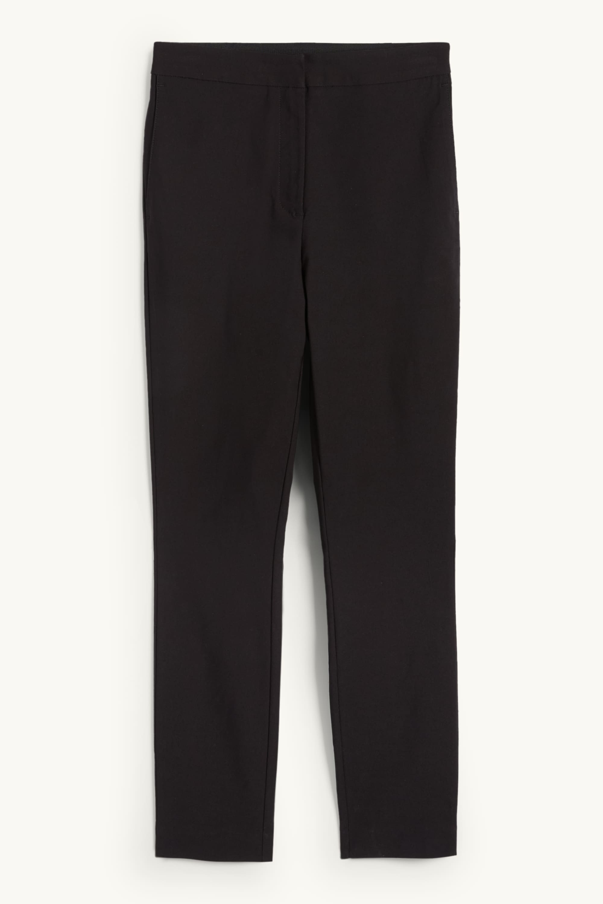 Cloth trousers - mid-rise waist - tapered fit black