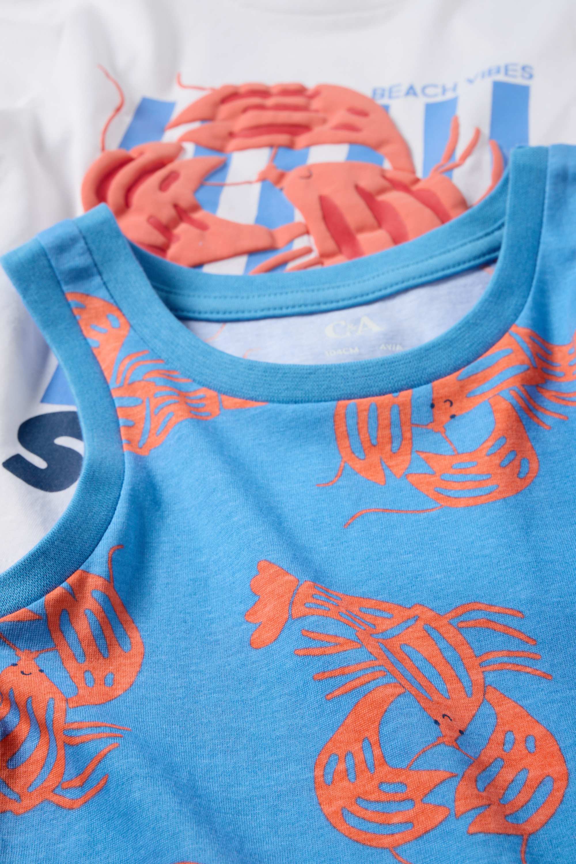 Multipack of 2 - lobster - short pyjamas - 4 piece white / blue