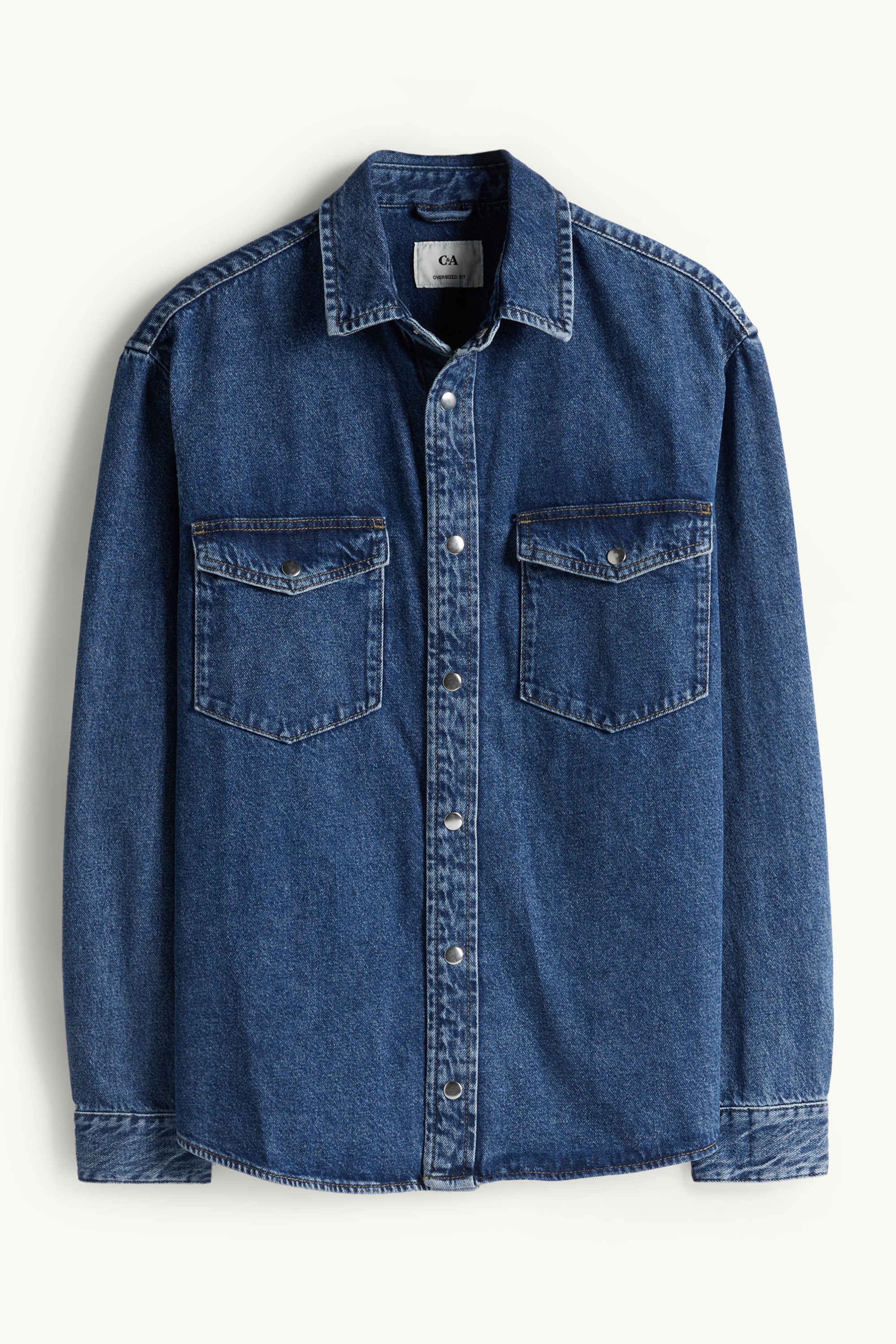 Denim shirt - oversized - kent collar blue denim