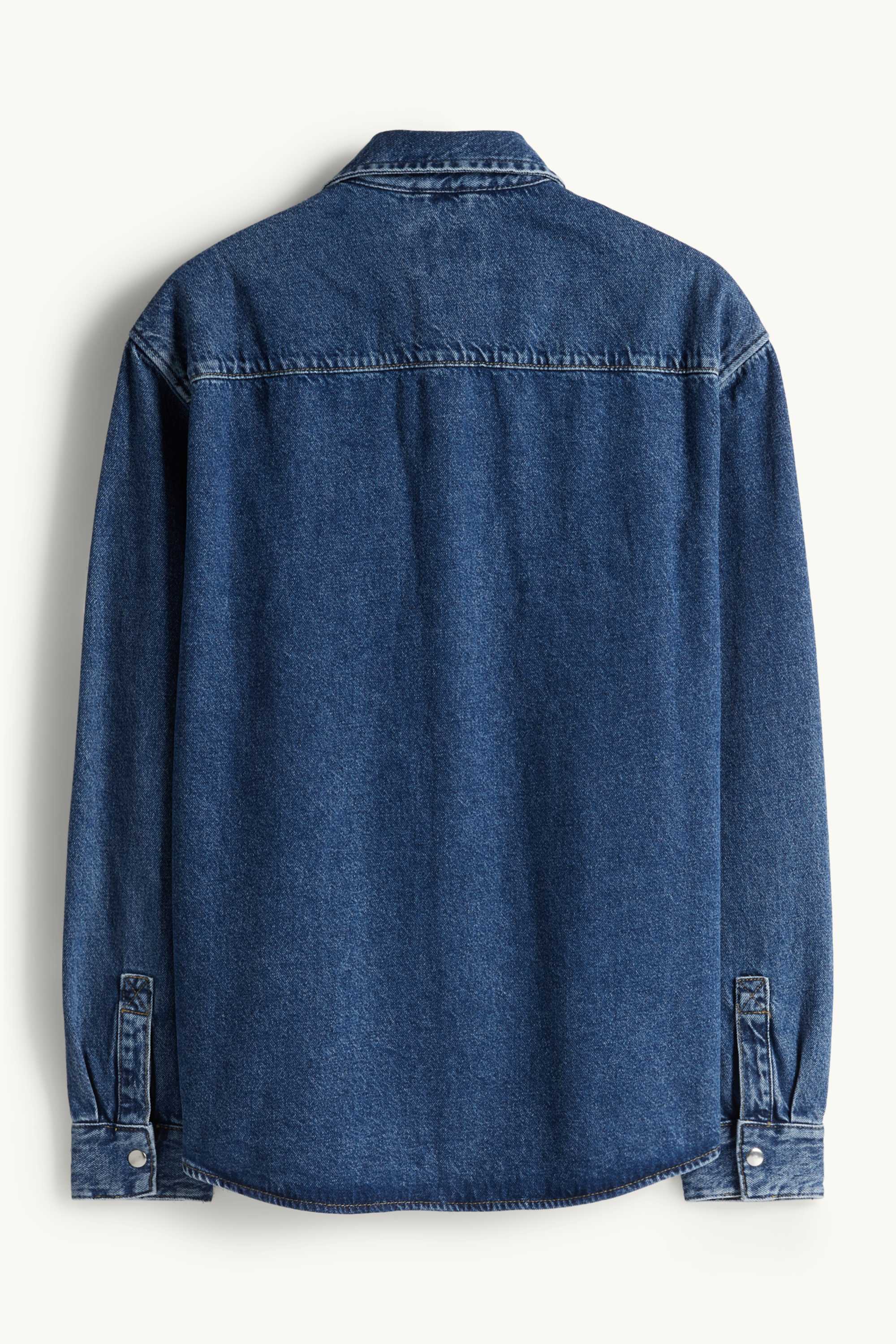 Denim shirt - oversized - kent collar blue denim