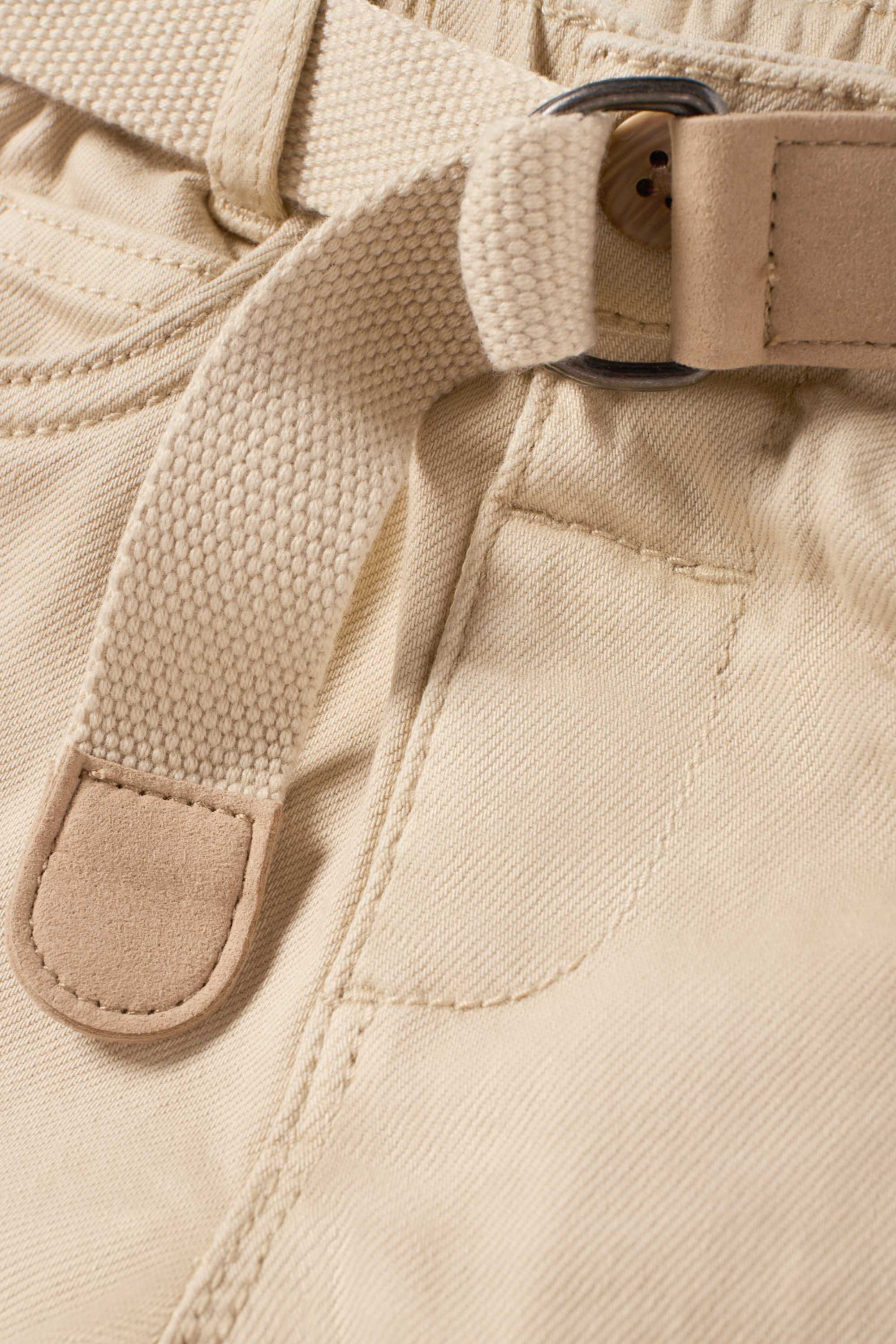 Baby cargo trousers with belt light beige