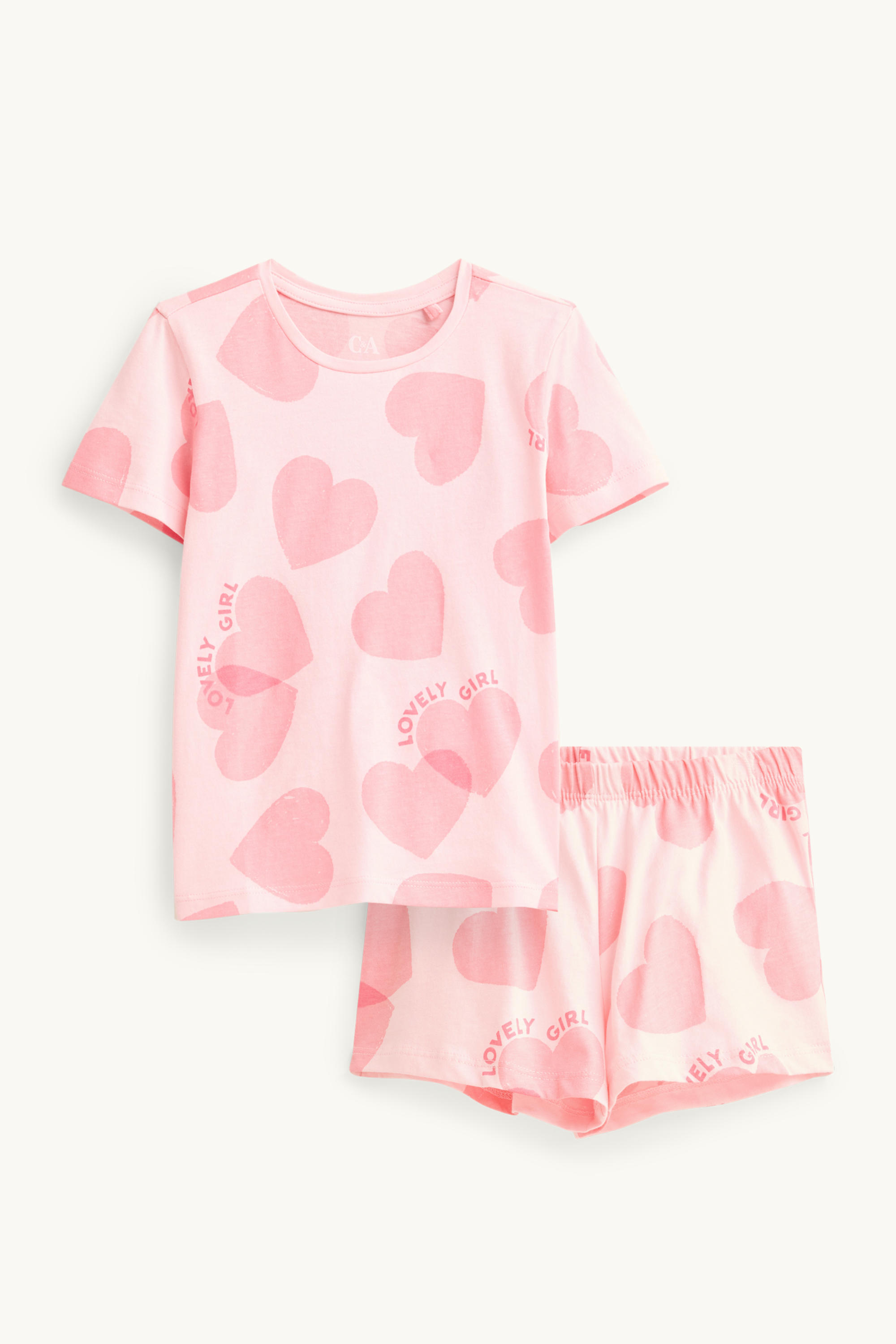 Heart - short pyjamas - 2 piece rose