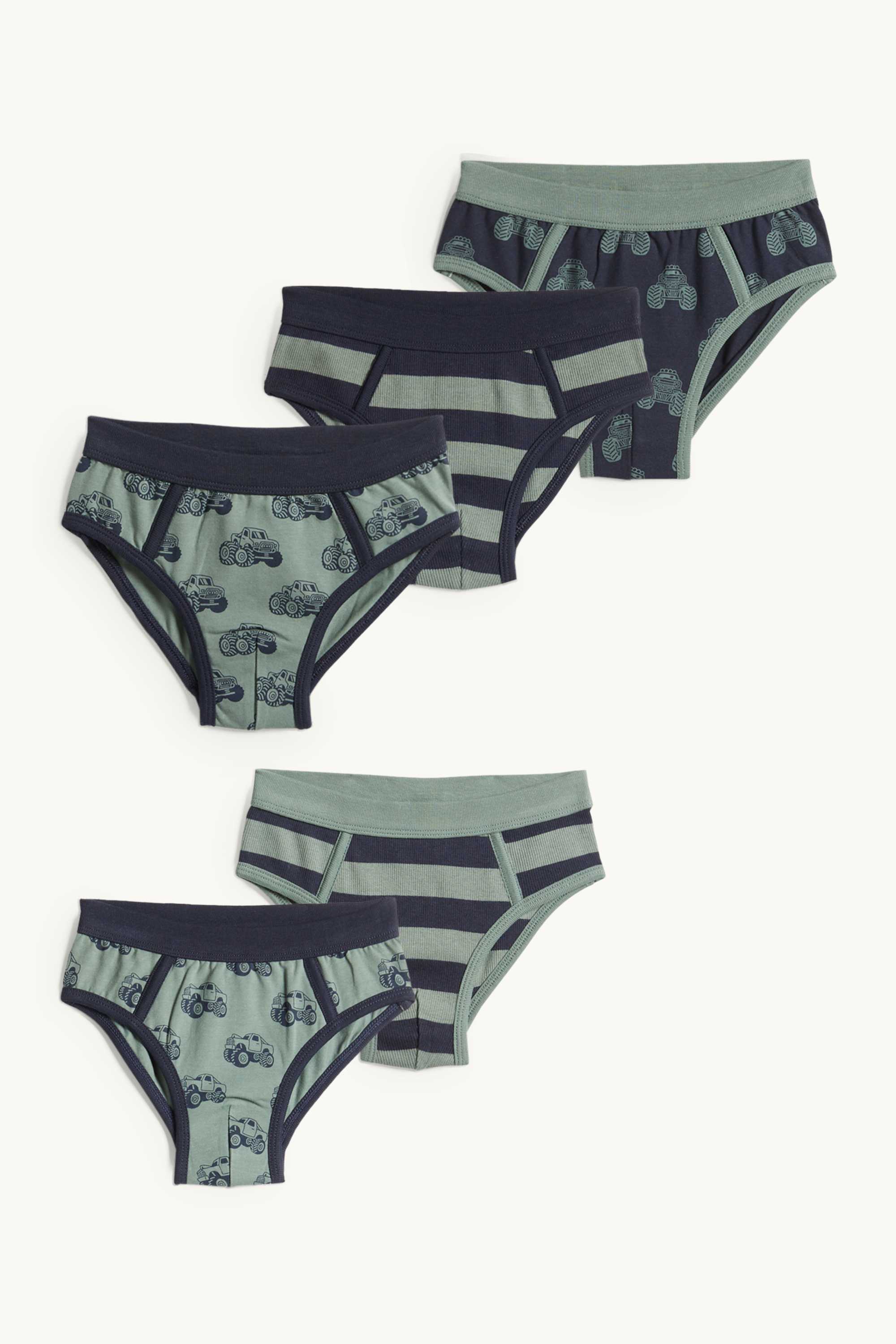 Multipack of 5 - Monster Truck - briefs green