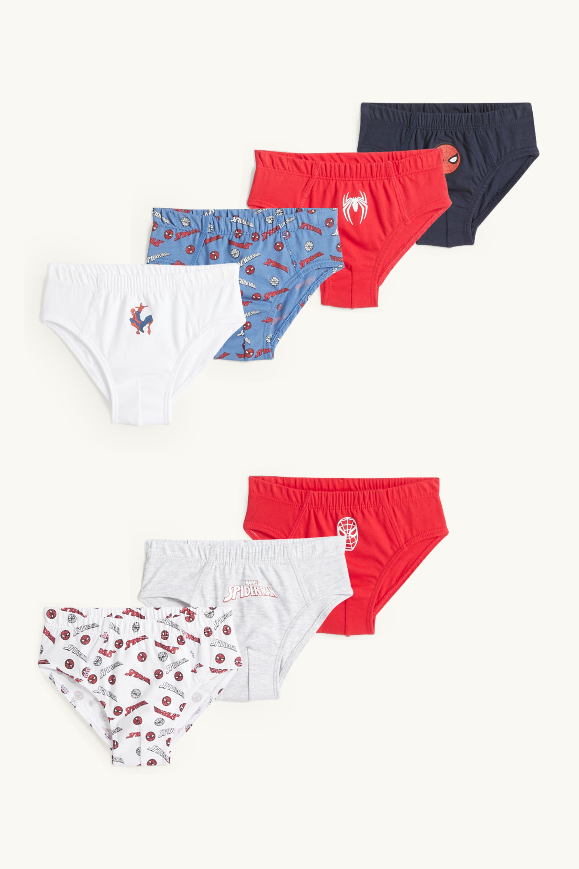 Multipack of 7 - Spider-Man - briefs white / red