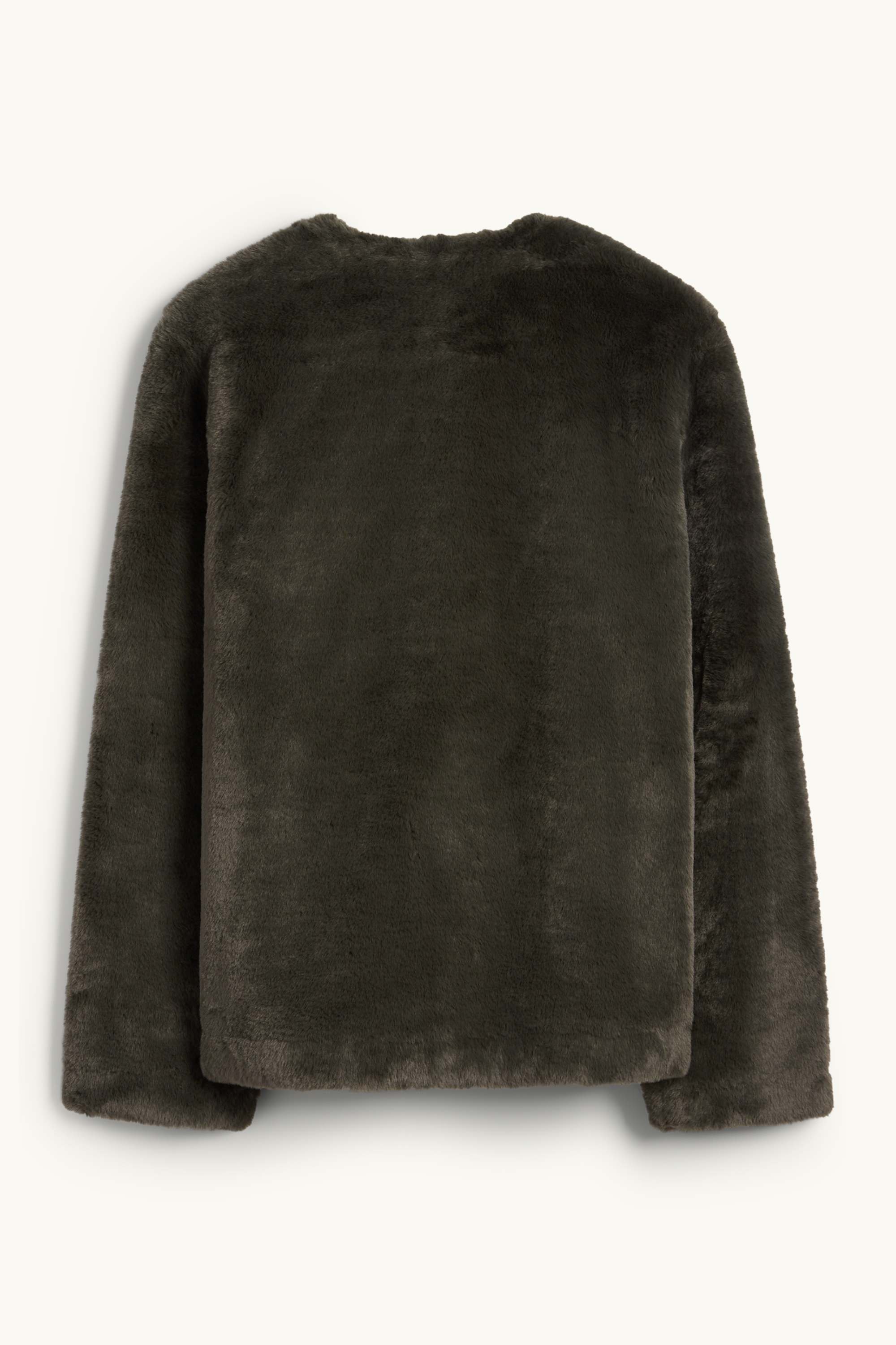 Faux fur jacket dark green
