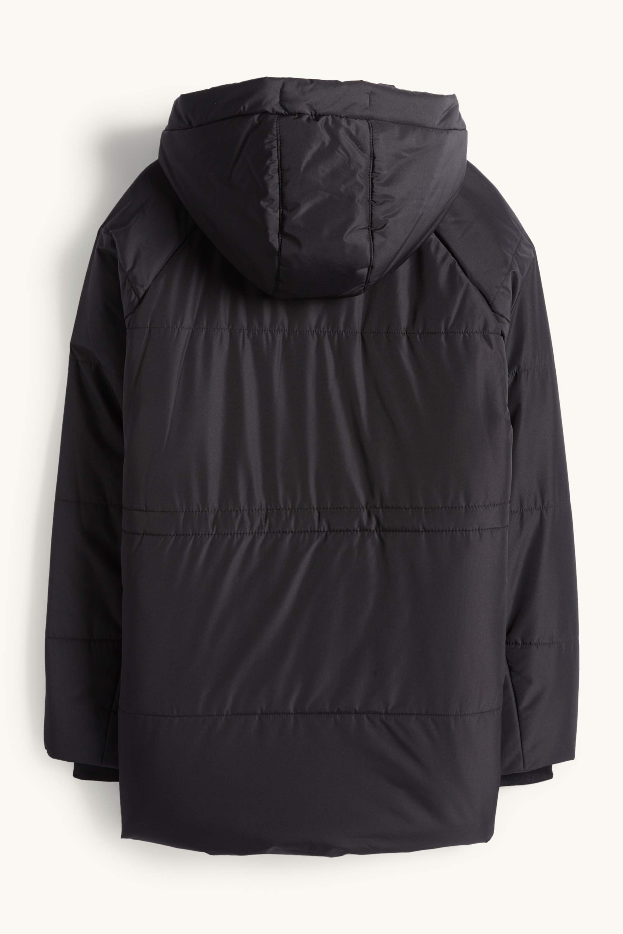 Quilted jacket with hood black