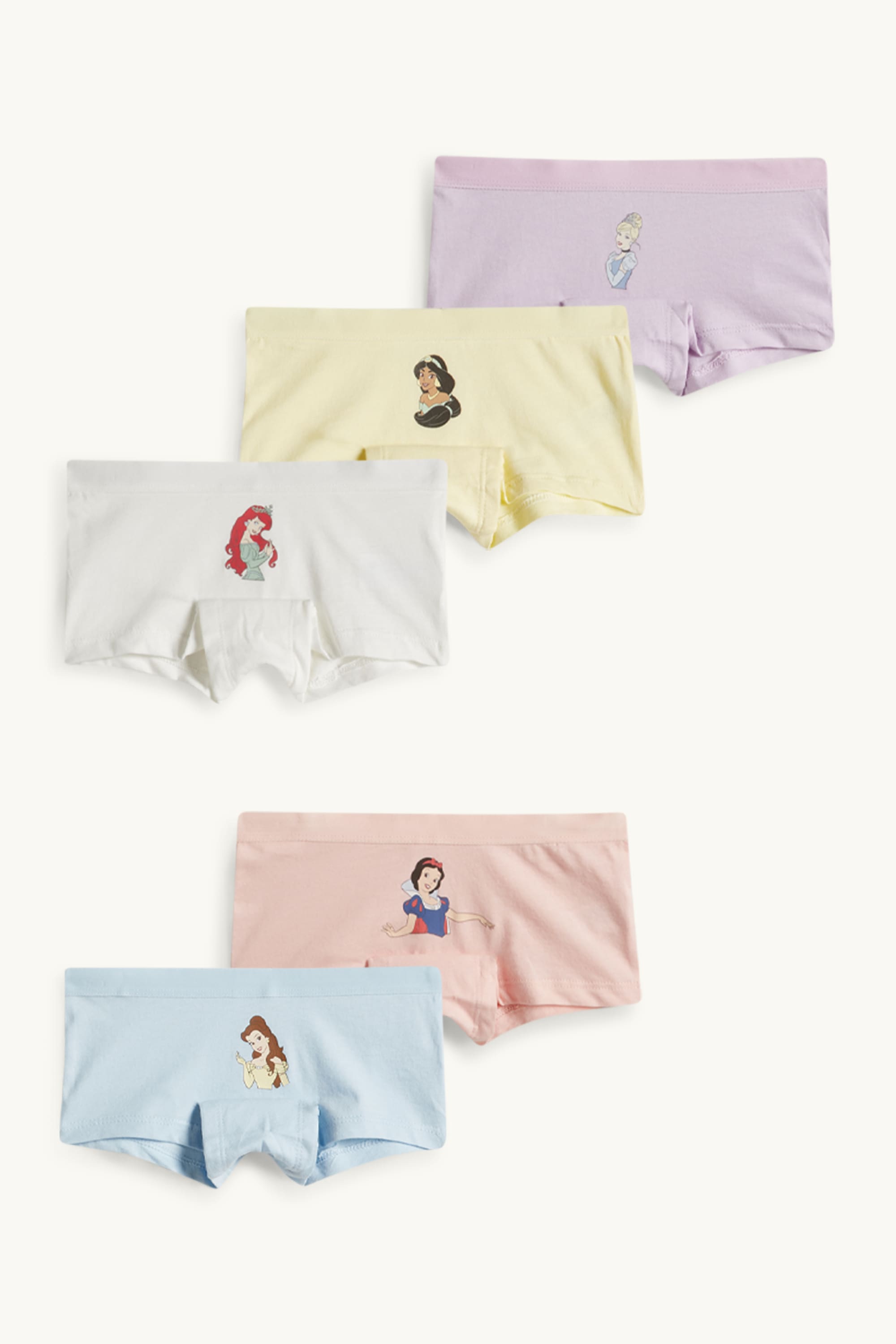 Multipack of 5 - Disney princess - shorts light blue
