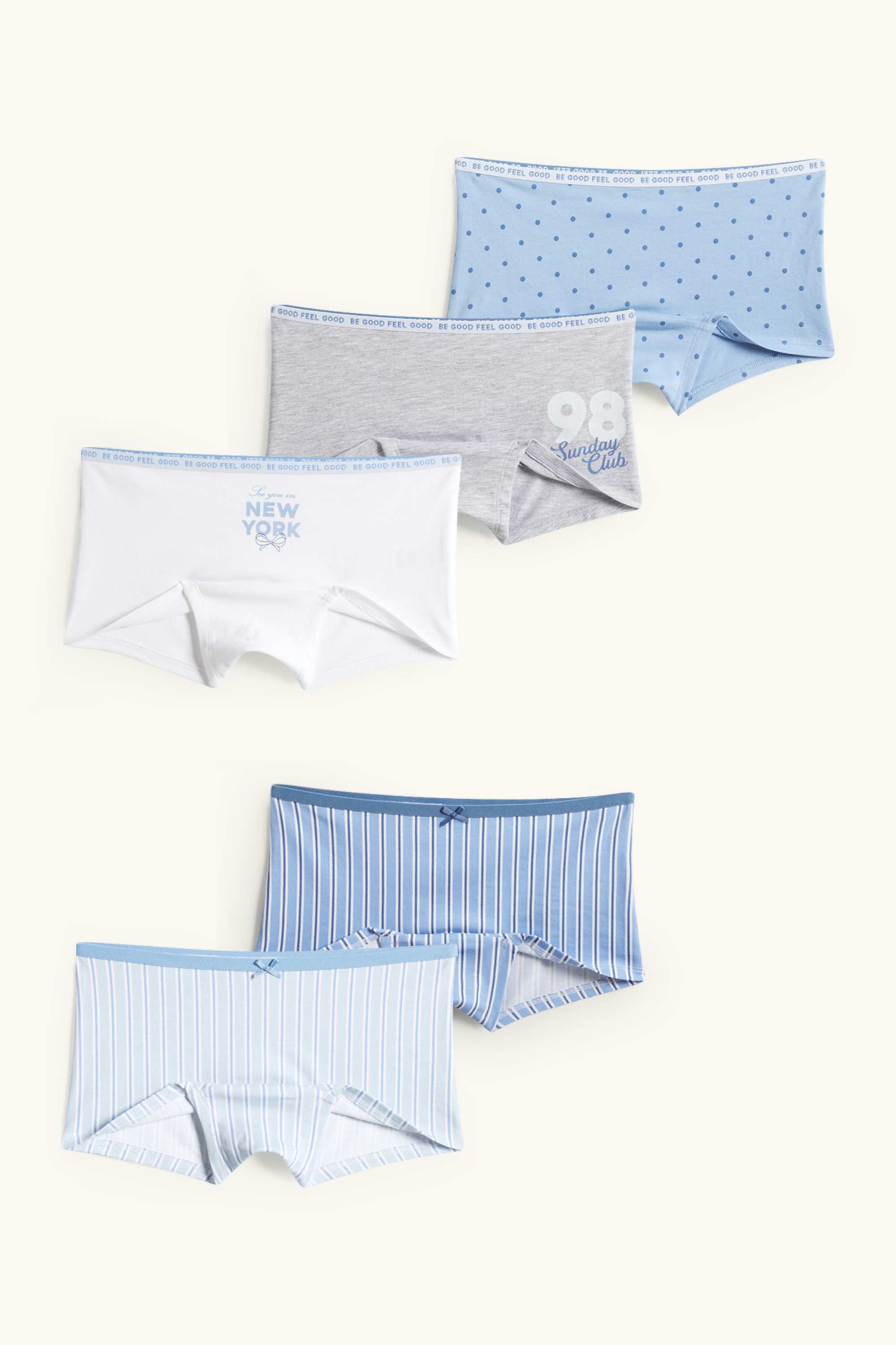 Multipack of 5 - shorts light blue