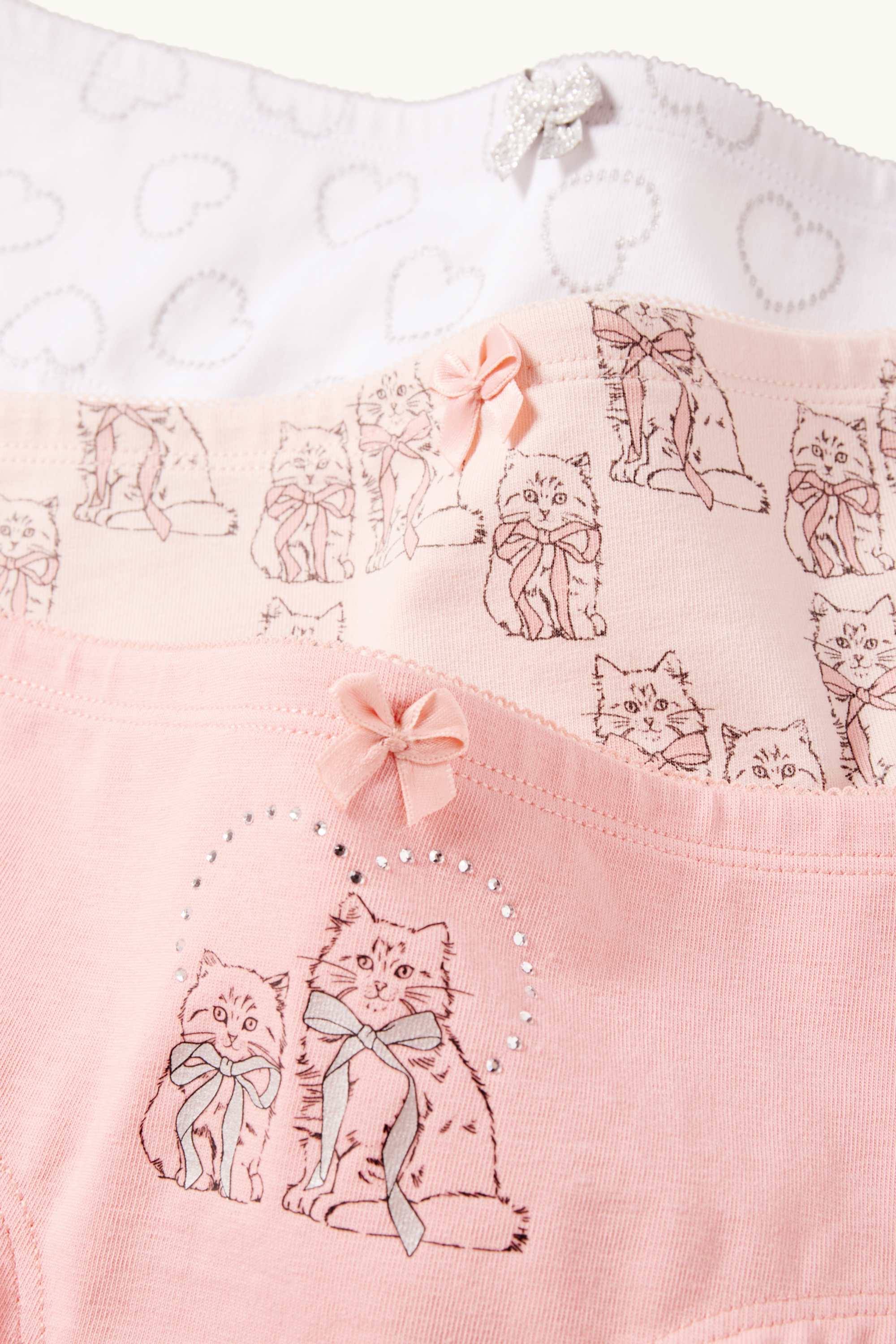 Multipack of 3 - heart and cat - shorts rose