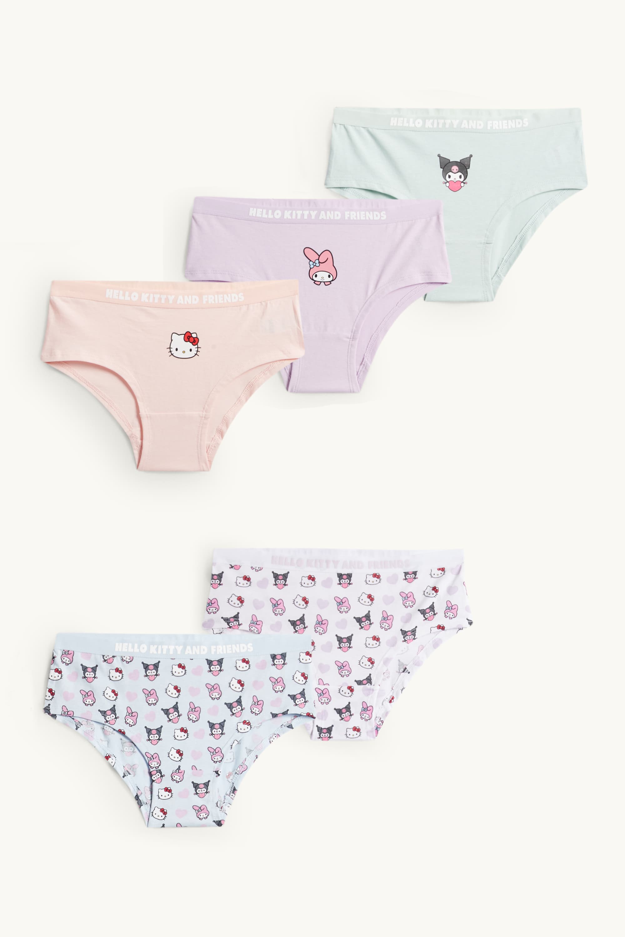 Multipack of 5 - Hello Kitty and Friends - knickers rose