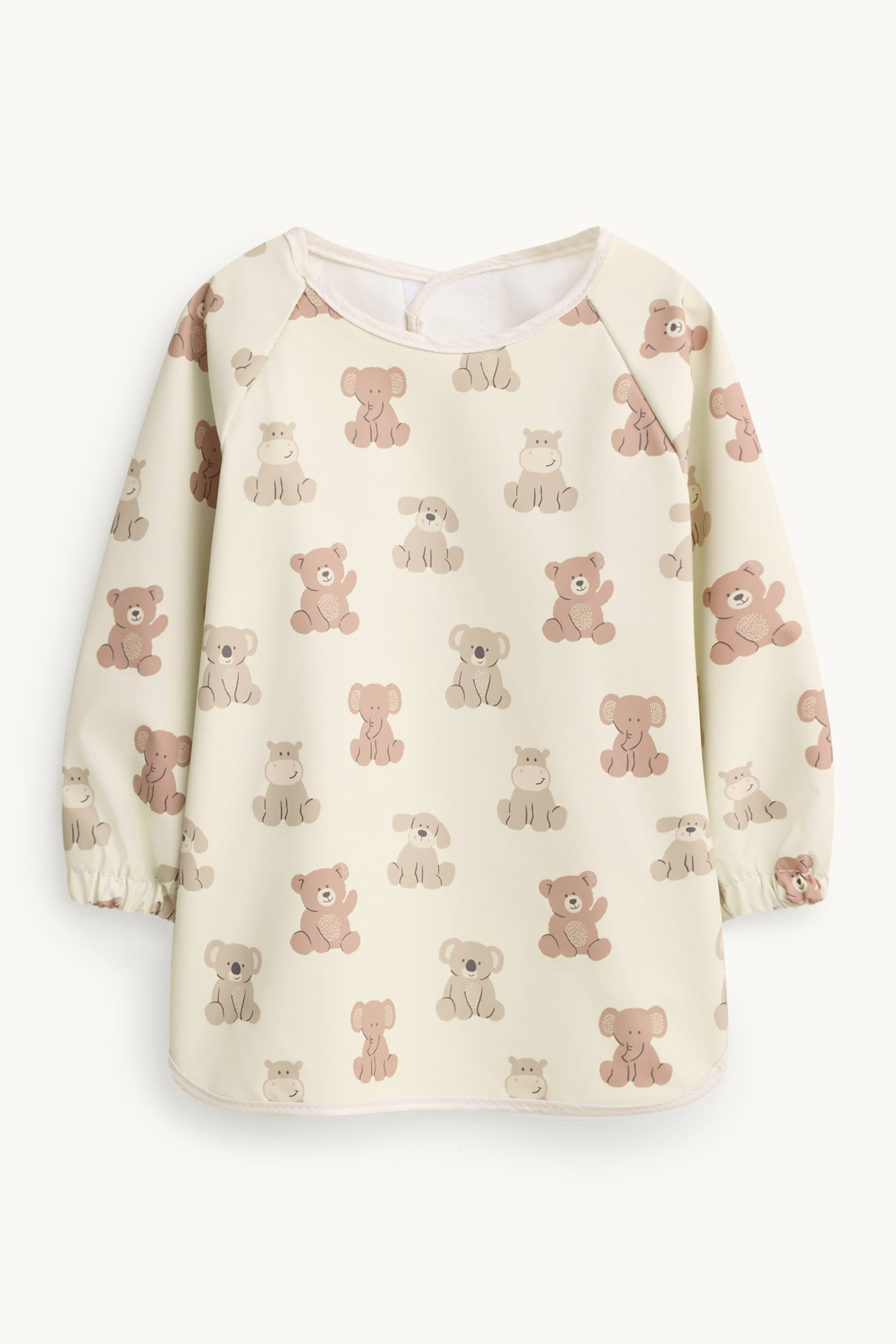 Bear, koala and dog - baby coverall bib creme