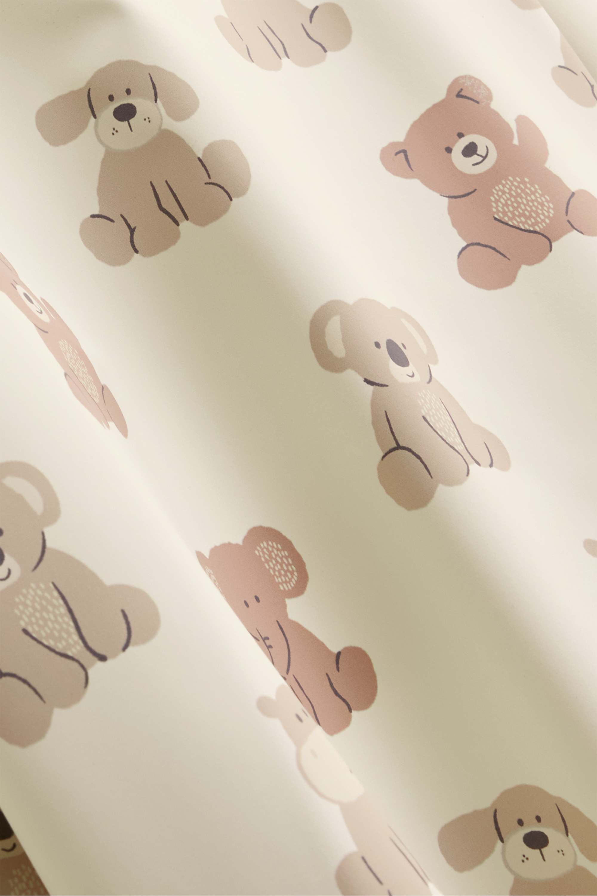 Bear, koala and dog - baby coverall bib creme