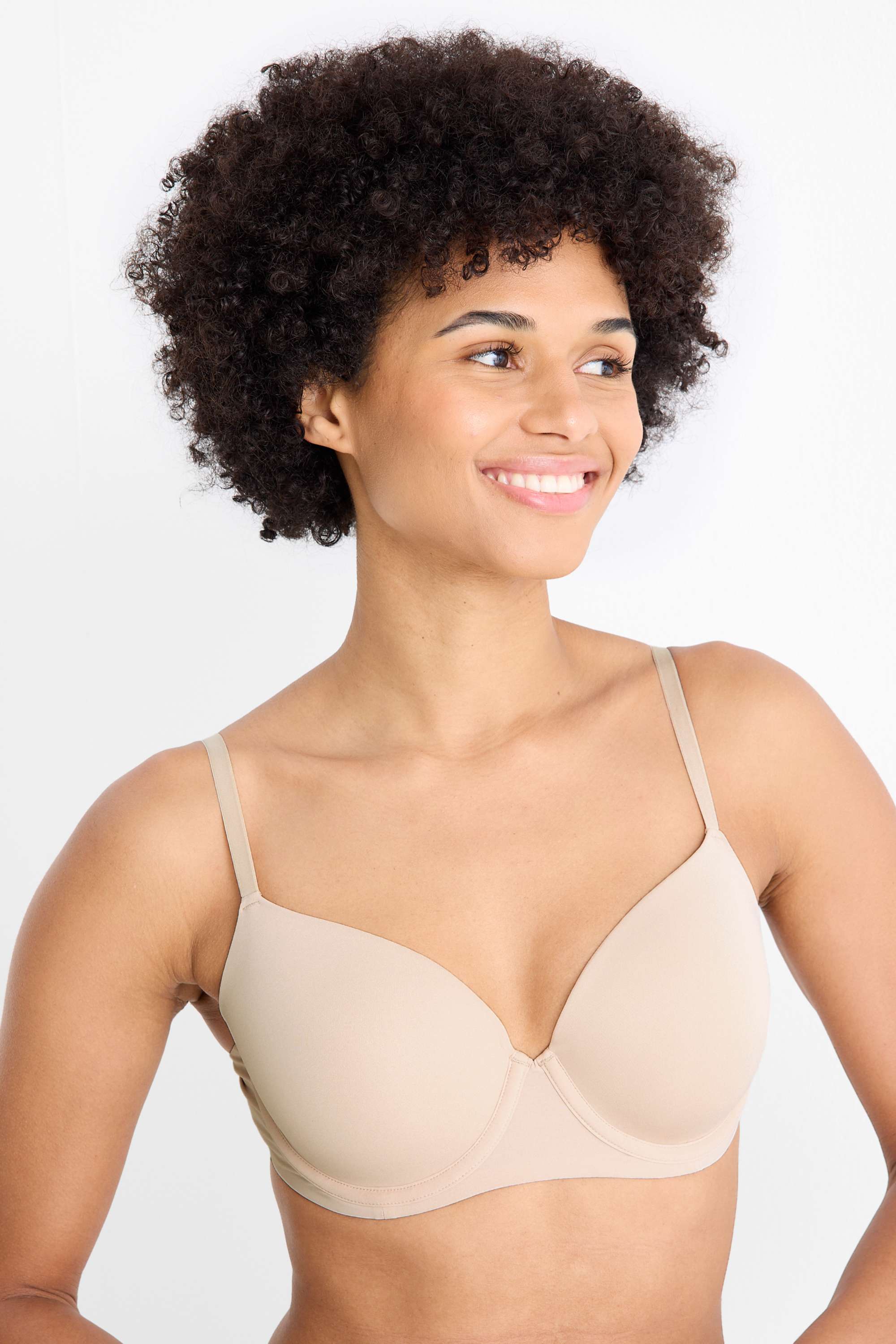 Underwire bra - FULL COVERAGE - padded - LYCRA® light beige