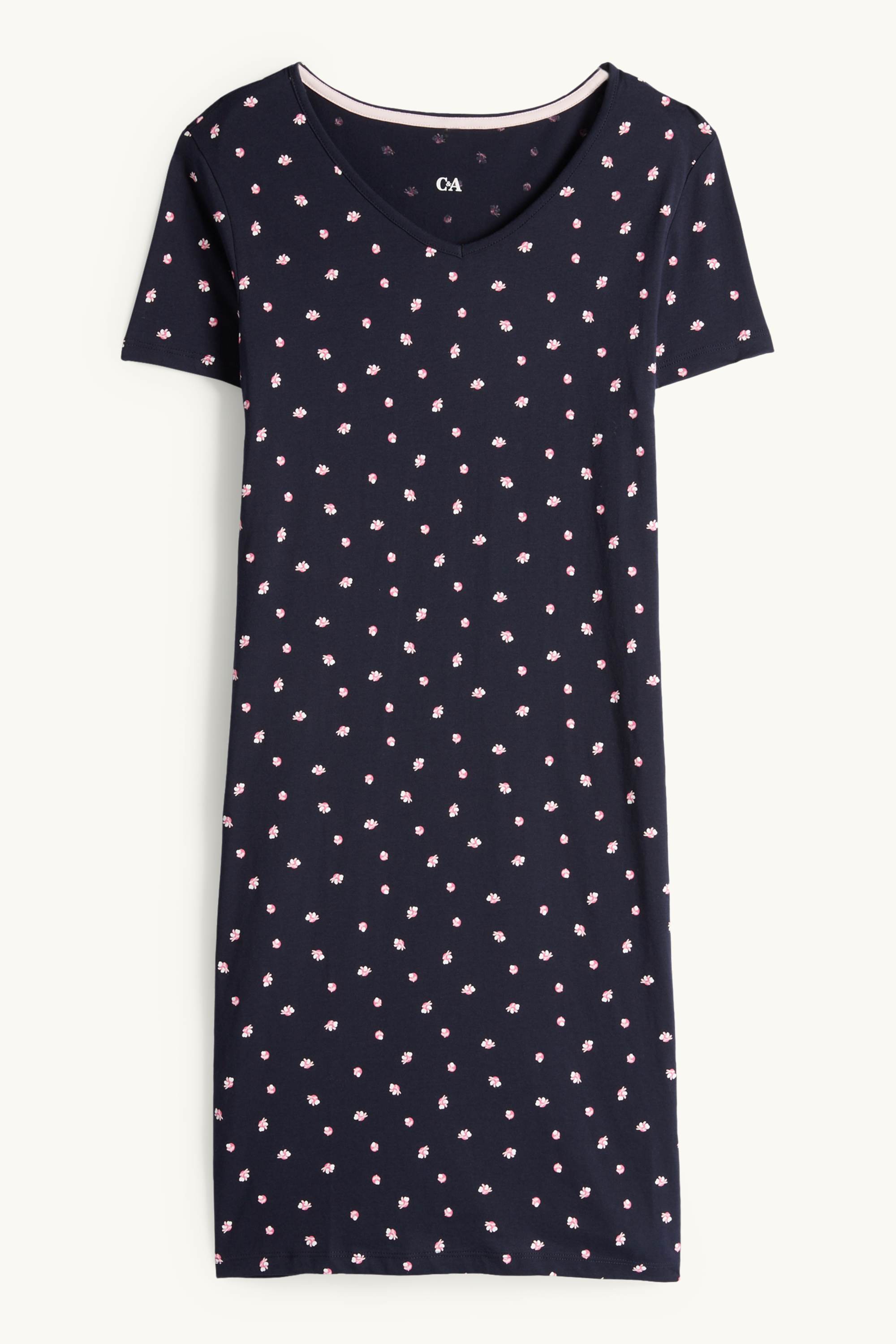 Nightdress - floral dark blue