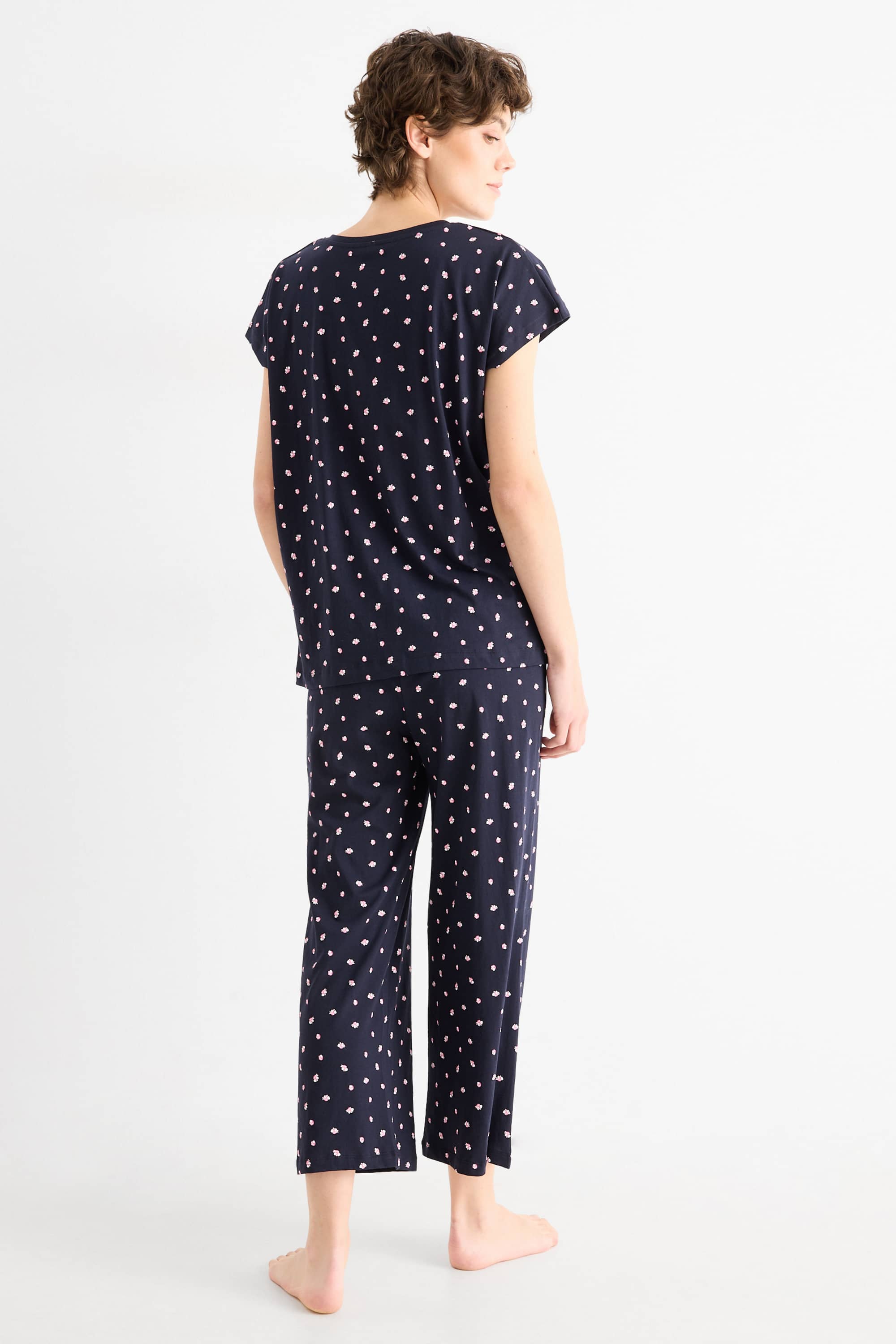 Pyjamas - floral dark blue