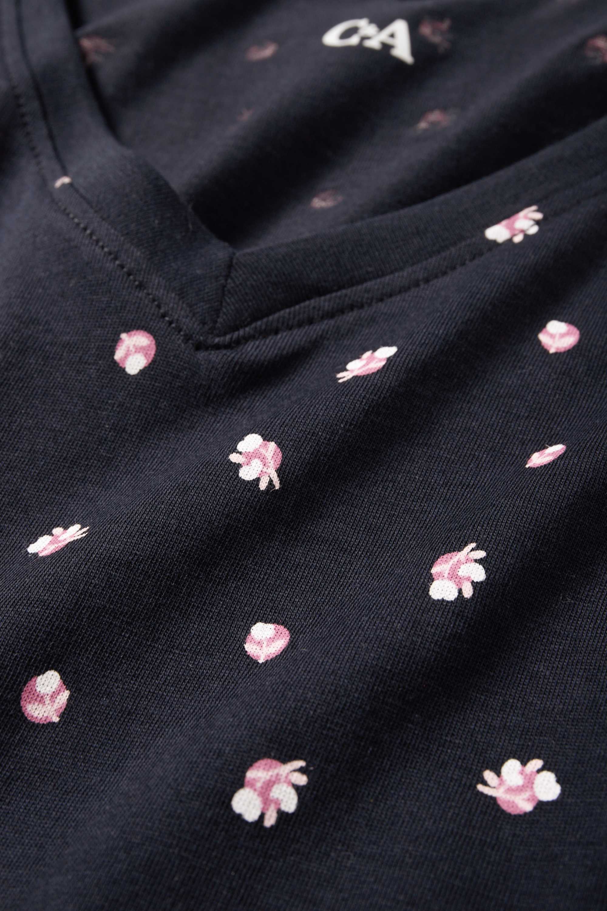 Pyjamas - floral dark blue