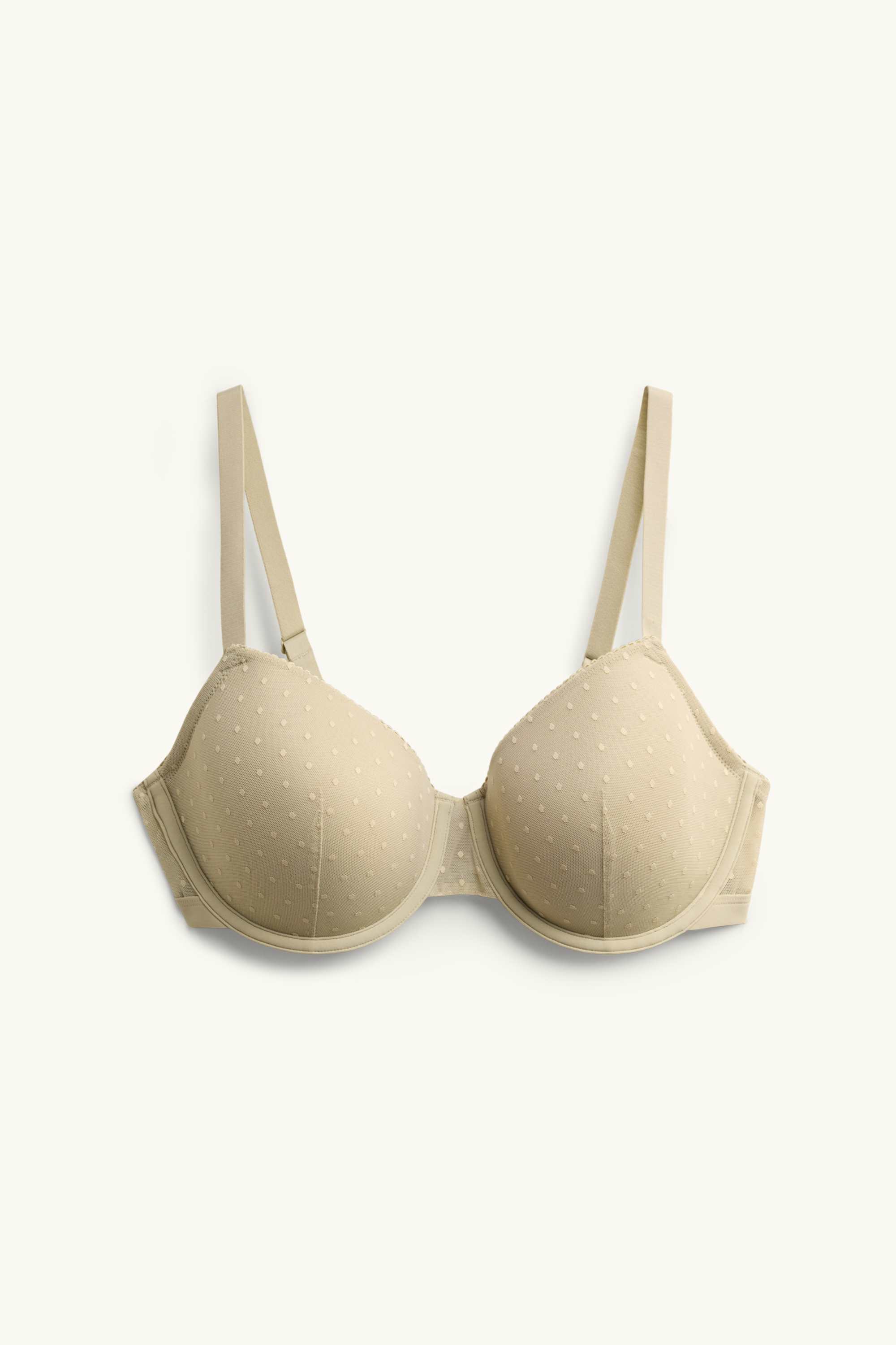 Underwire bra - DEMI - padded - polka dot light yellow