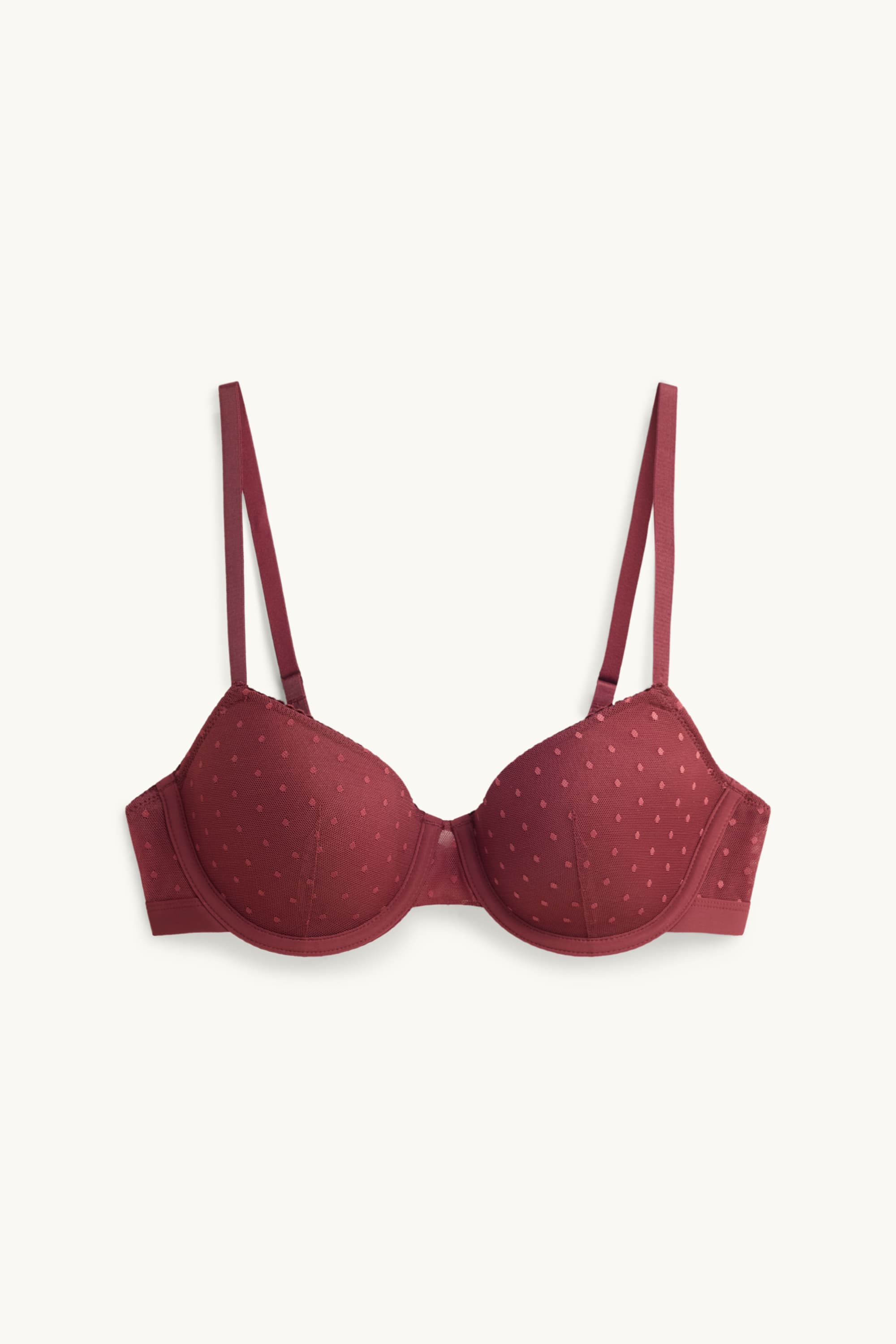Underwire bra - DEMI - padded - polka dot red