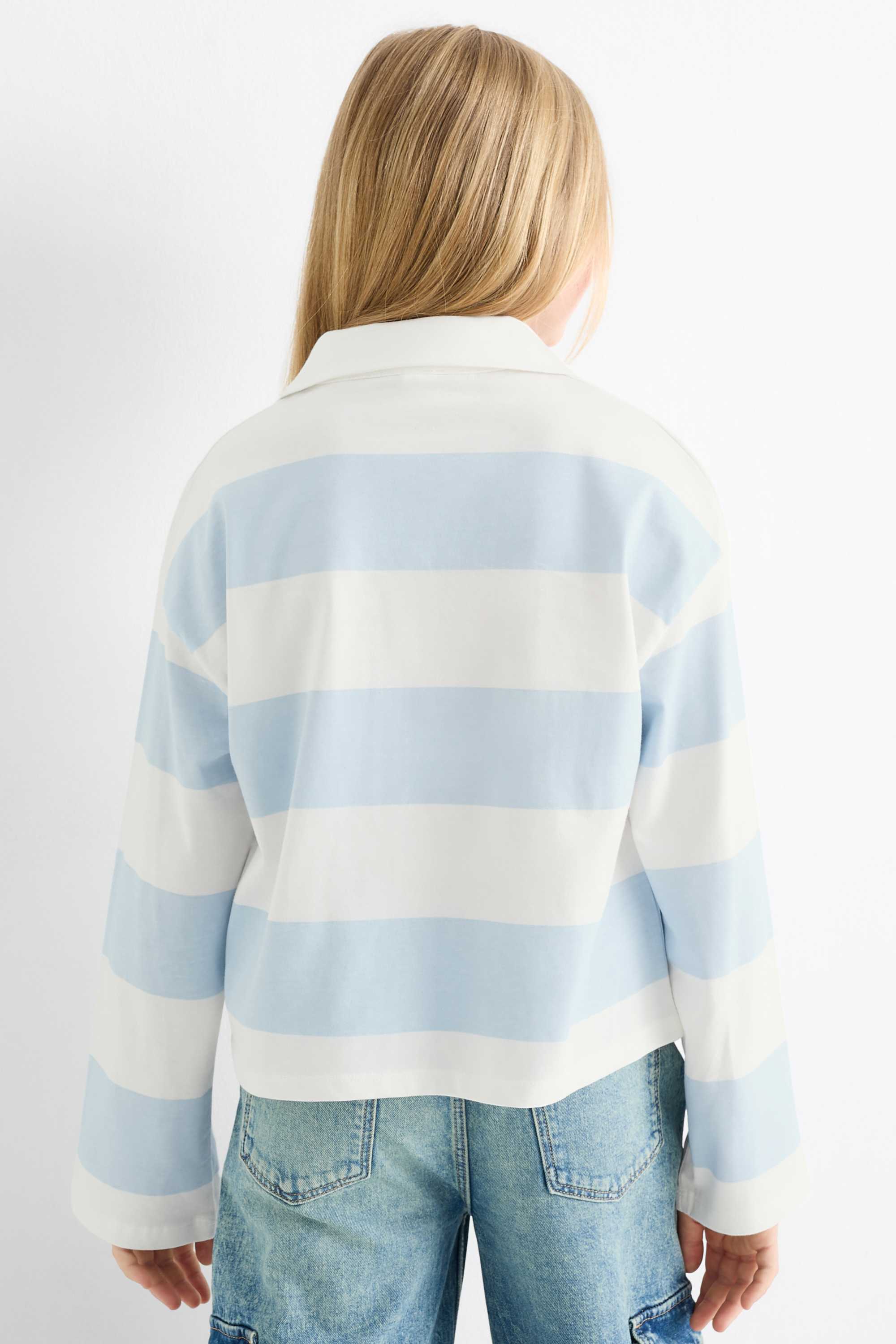 Lilo & Stitch - polo shirt - striped white / light blue