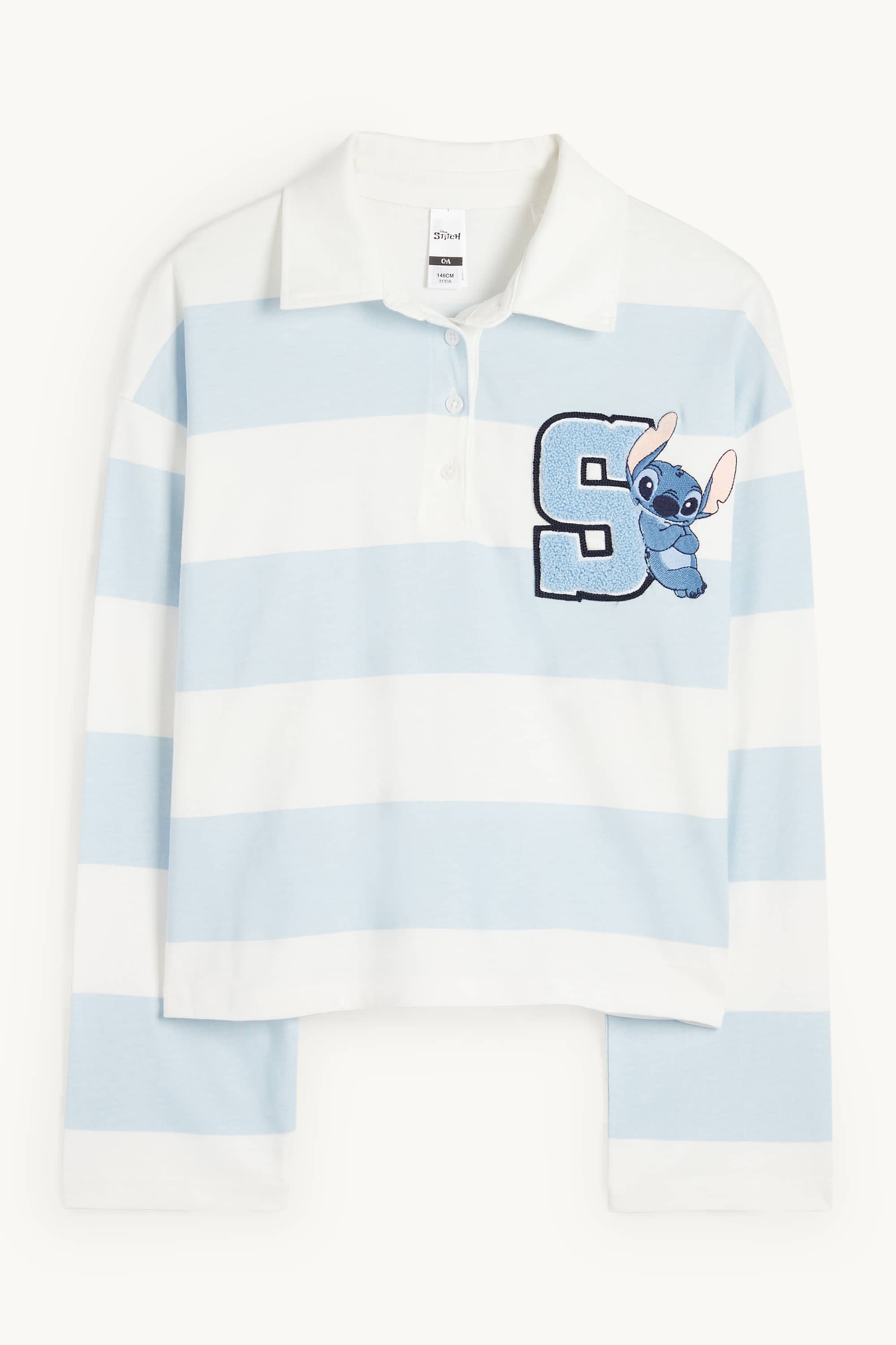 Lilo & Stitch - polo shirt - striped white / light blue