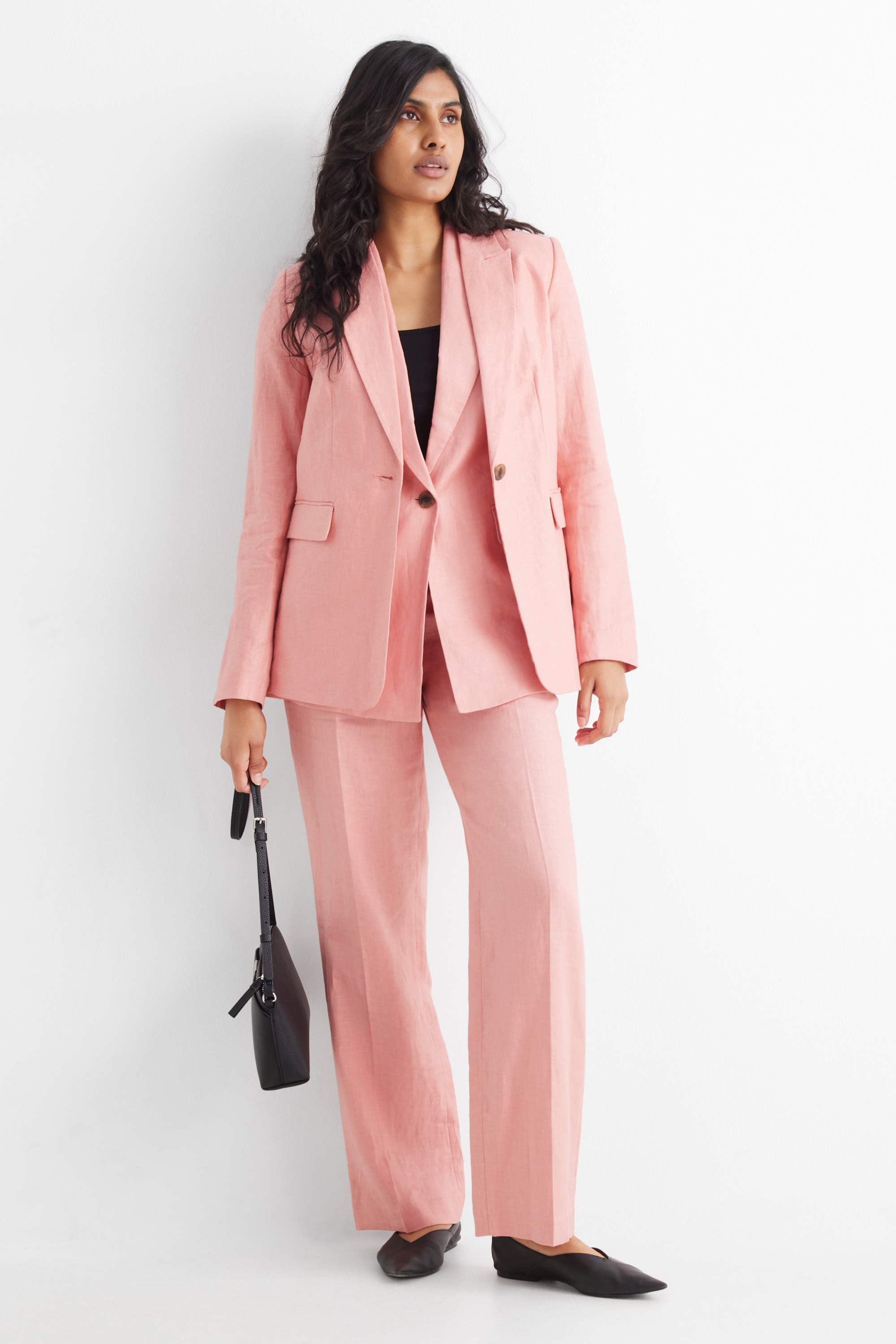 Linen business waistcoat - regular fit rose
