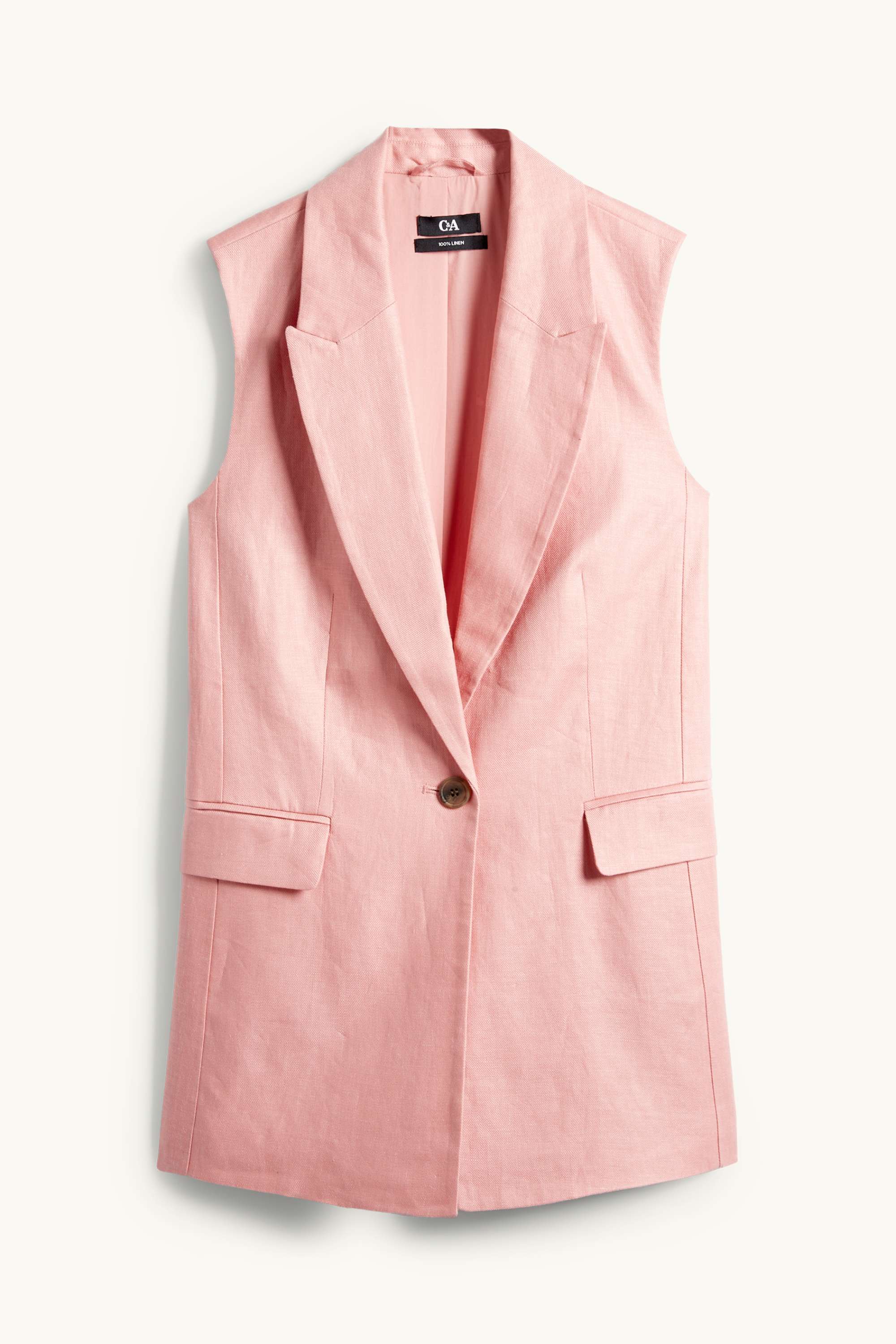 Linen business waistcoat - regular fit rose