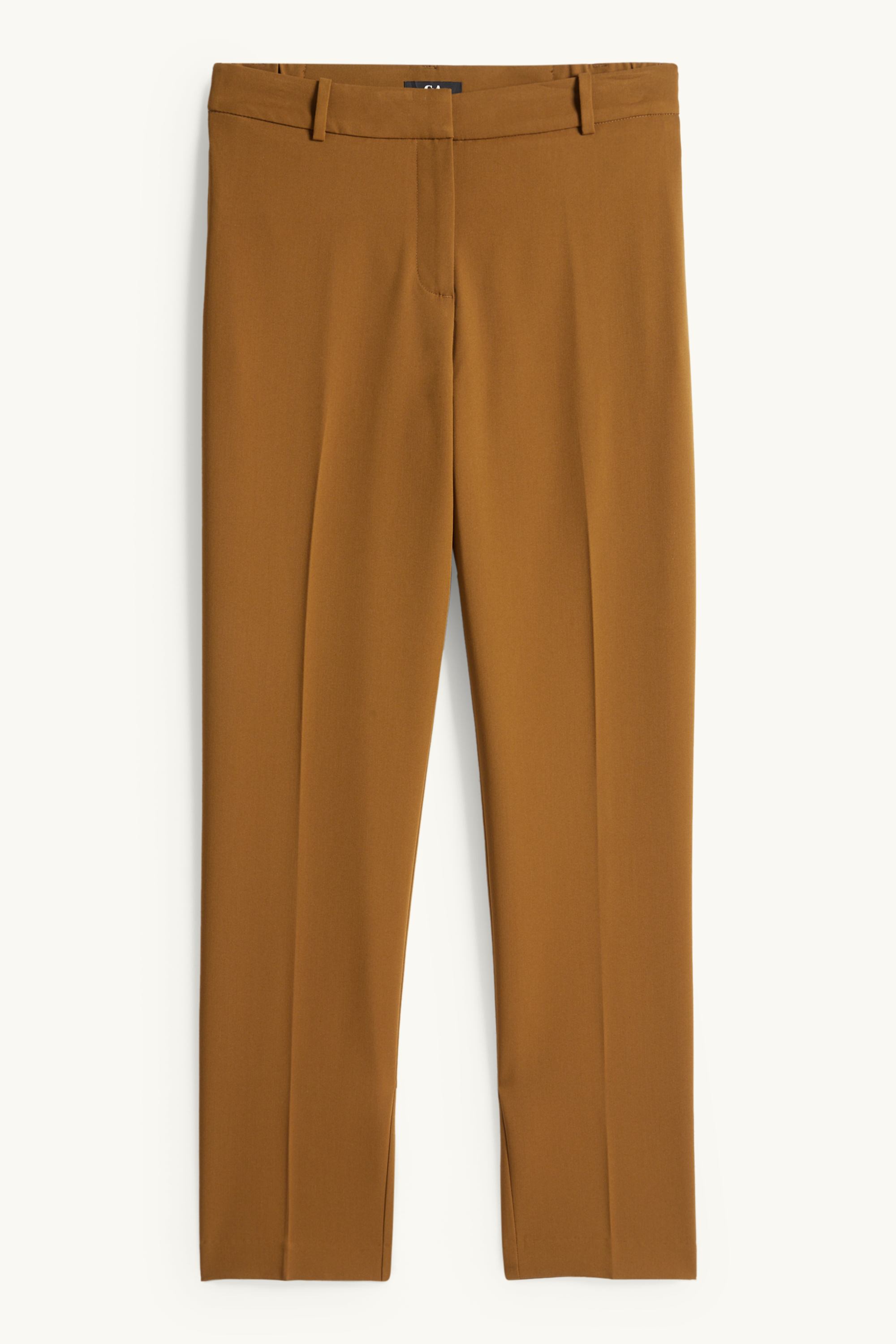 Business trousers - mid-rise waist - cigarette fit brown