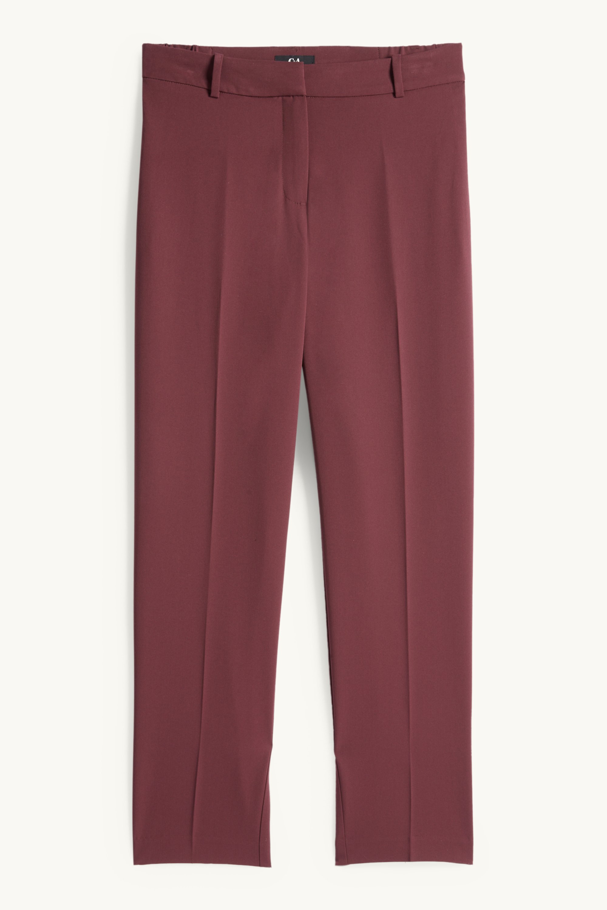Business trousers - mid-rise waist - cigarette fit bordeaux
