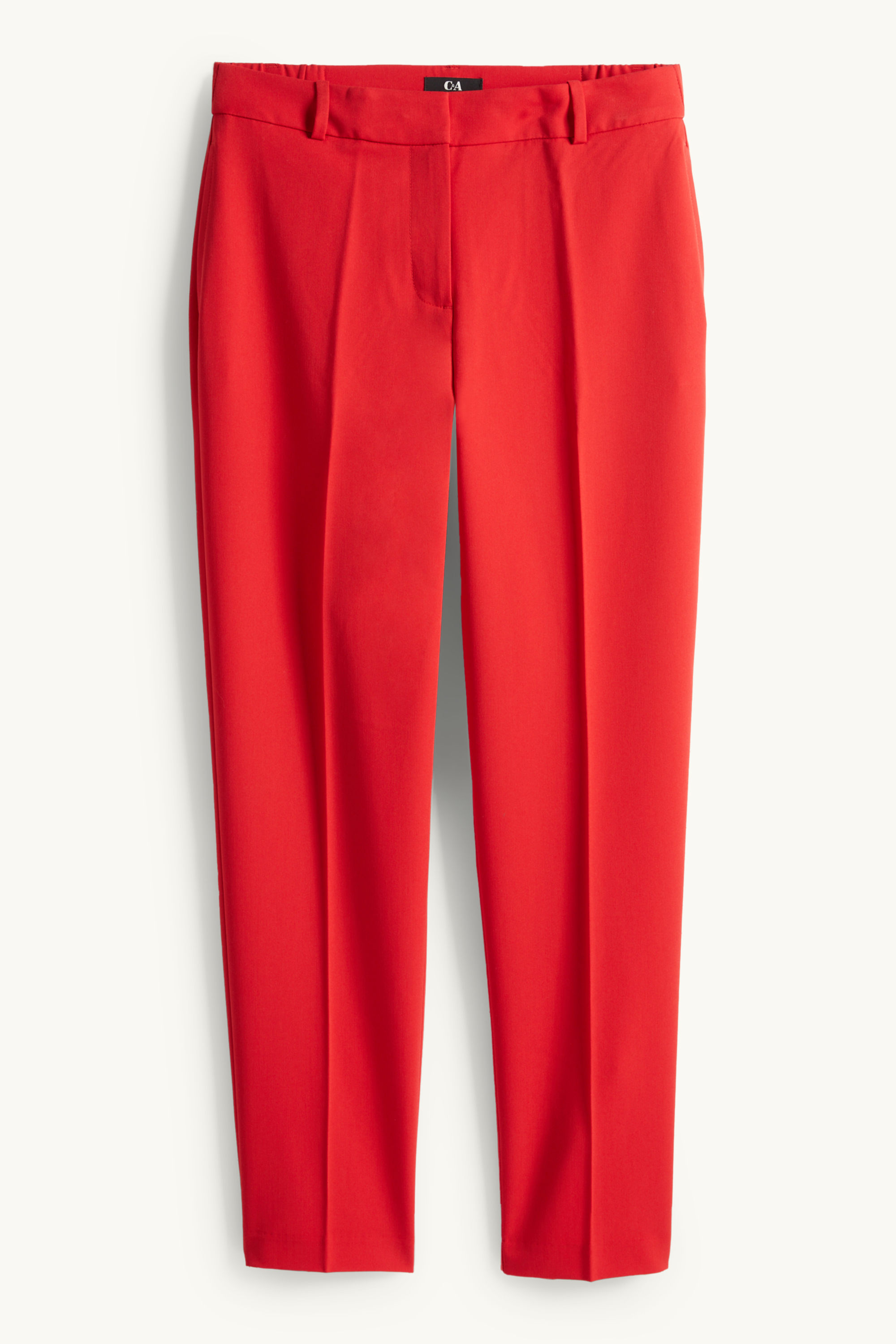Business trousers - mid-rise waist - cigarette fit red