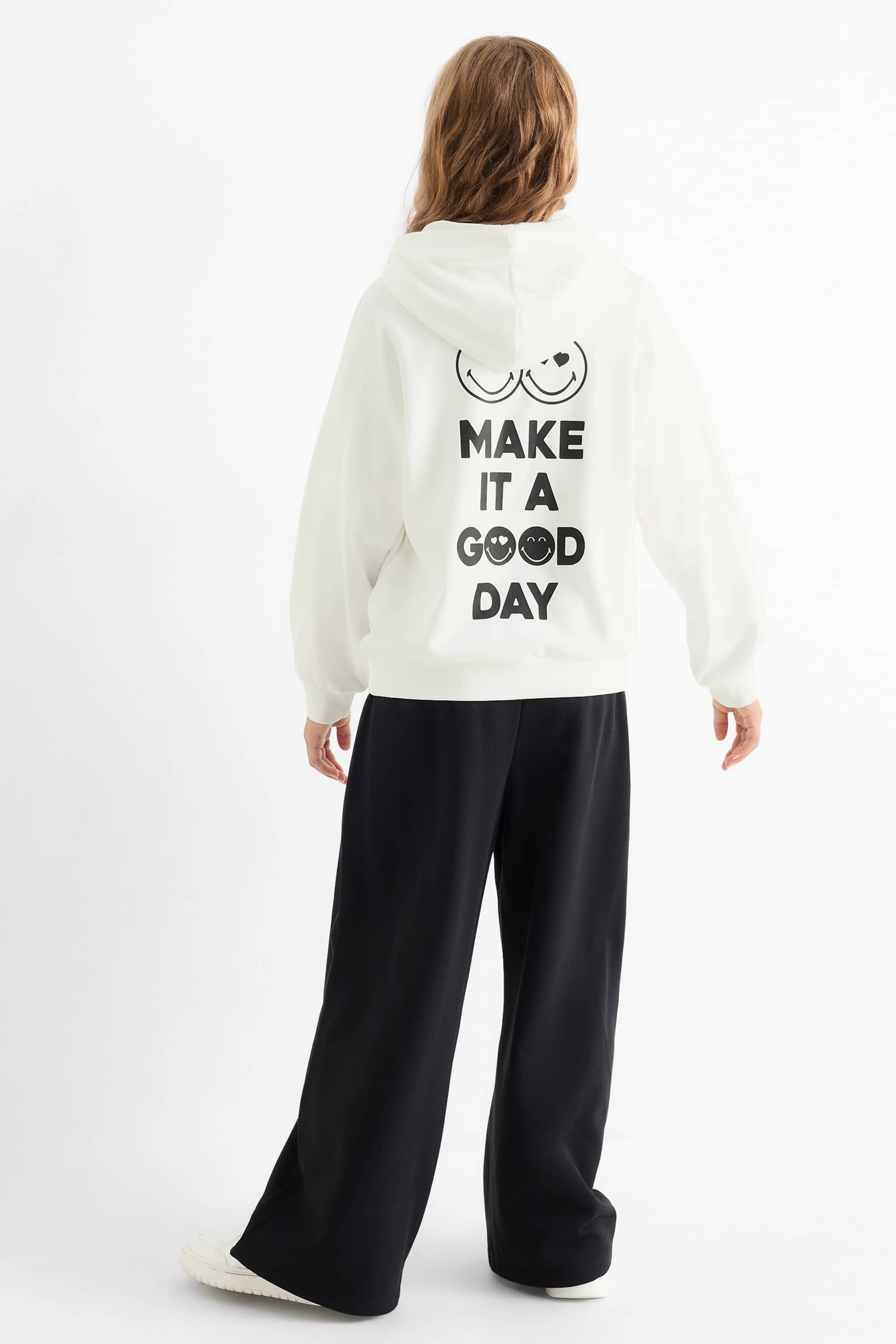 SmileyWorld® - set - hoodie and joggers - 2 piece black / white