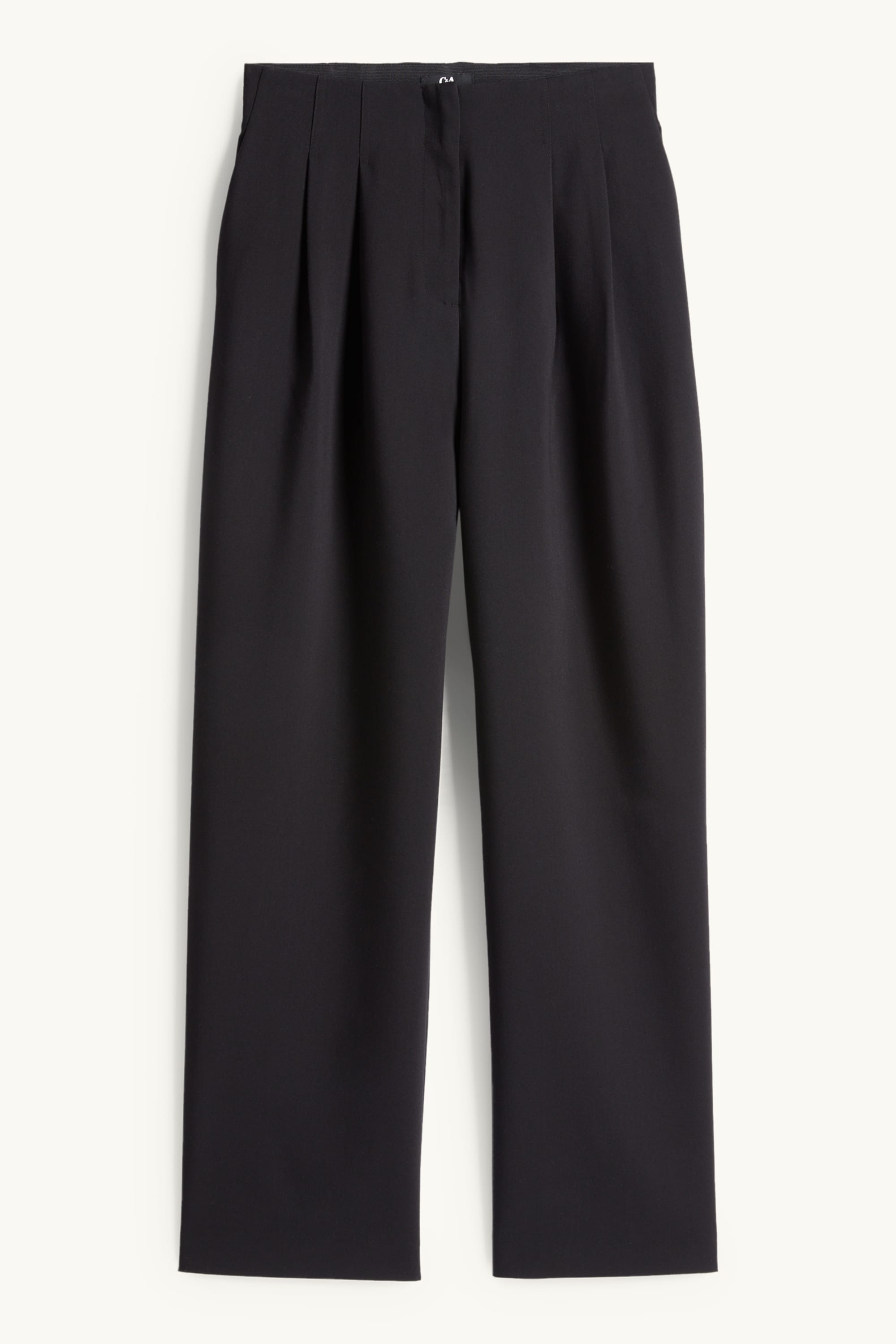 Business trousers - mid-rise waist - wide leg black