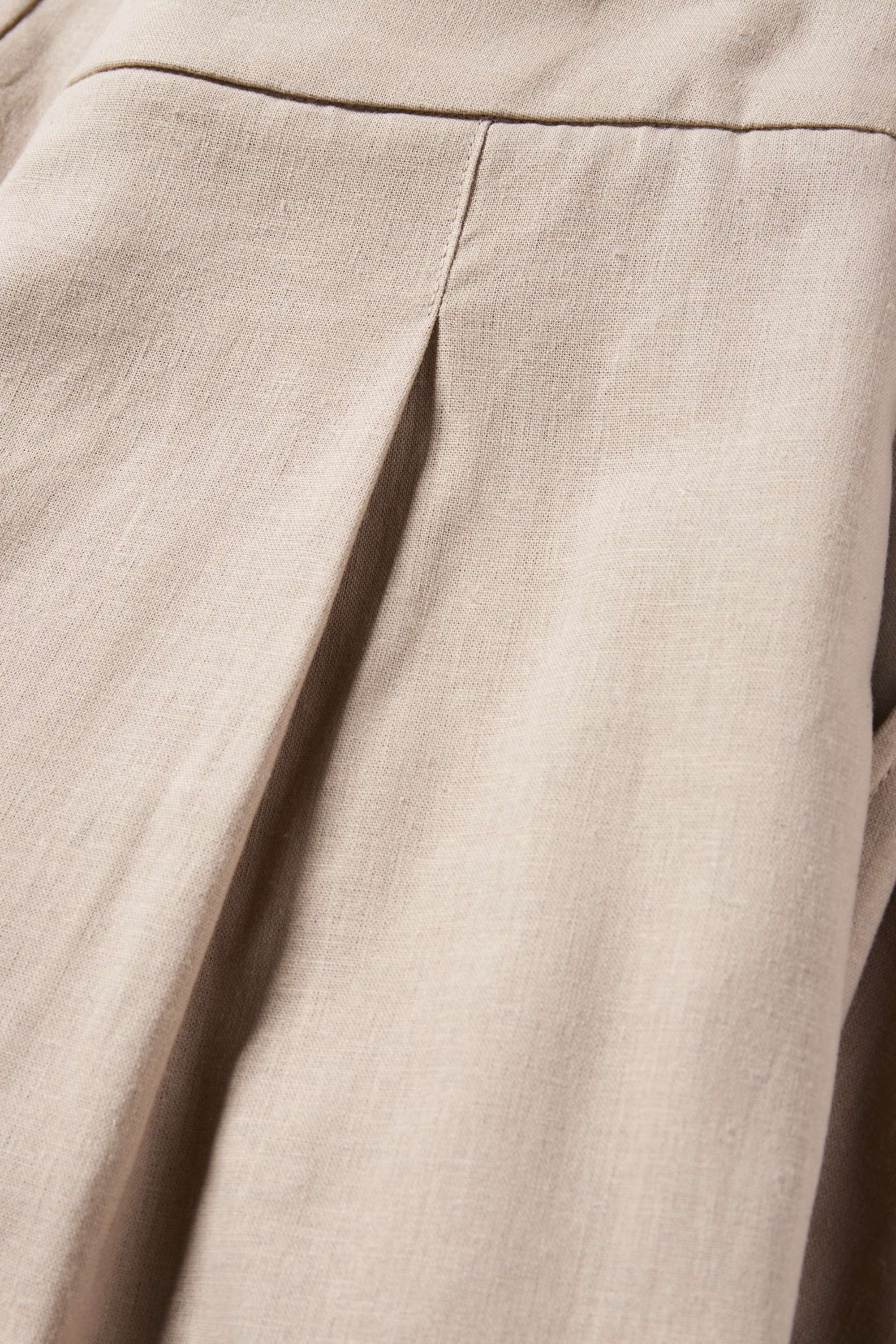 Business trousers - mid-rise waist - regular fit - linen blend beige