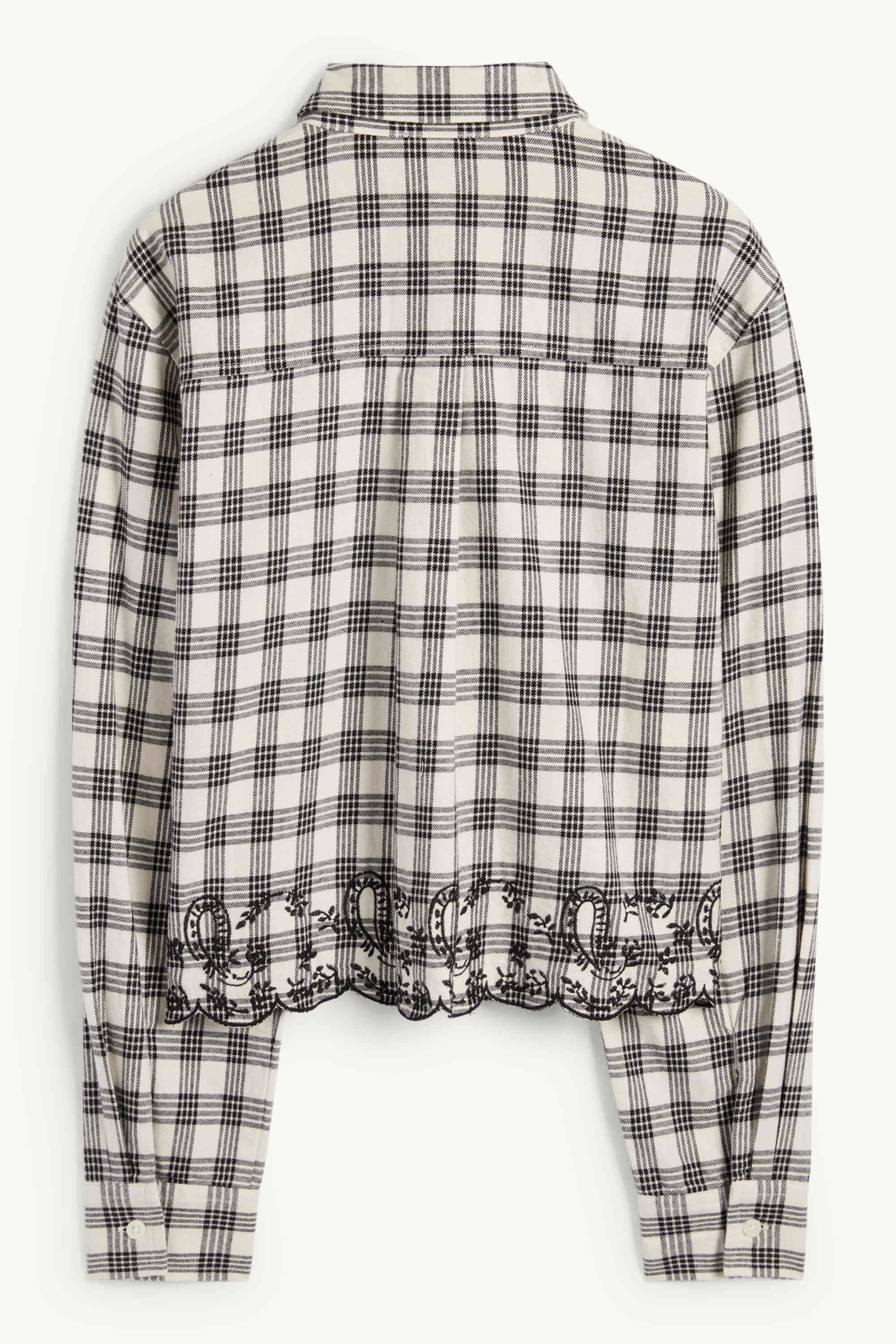 Flannel blouse - check white / black