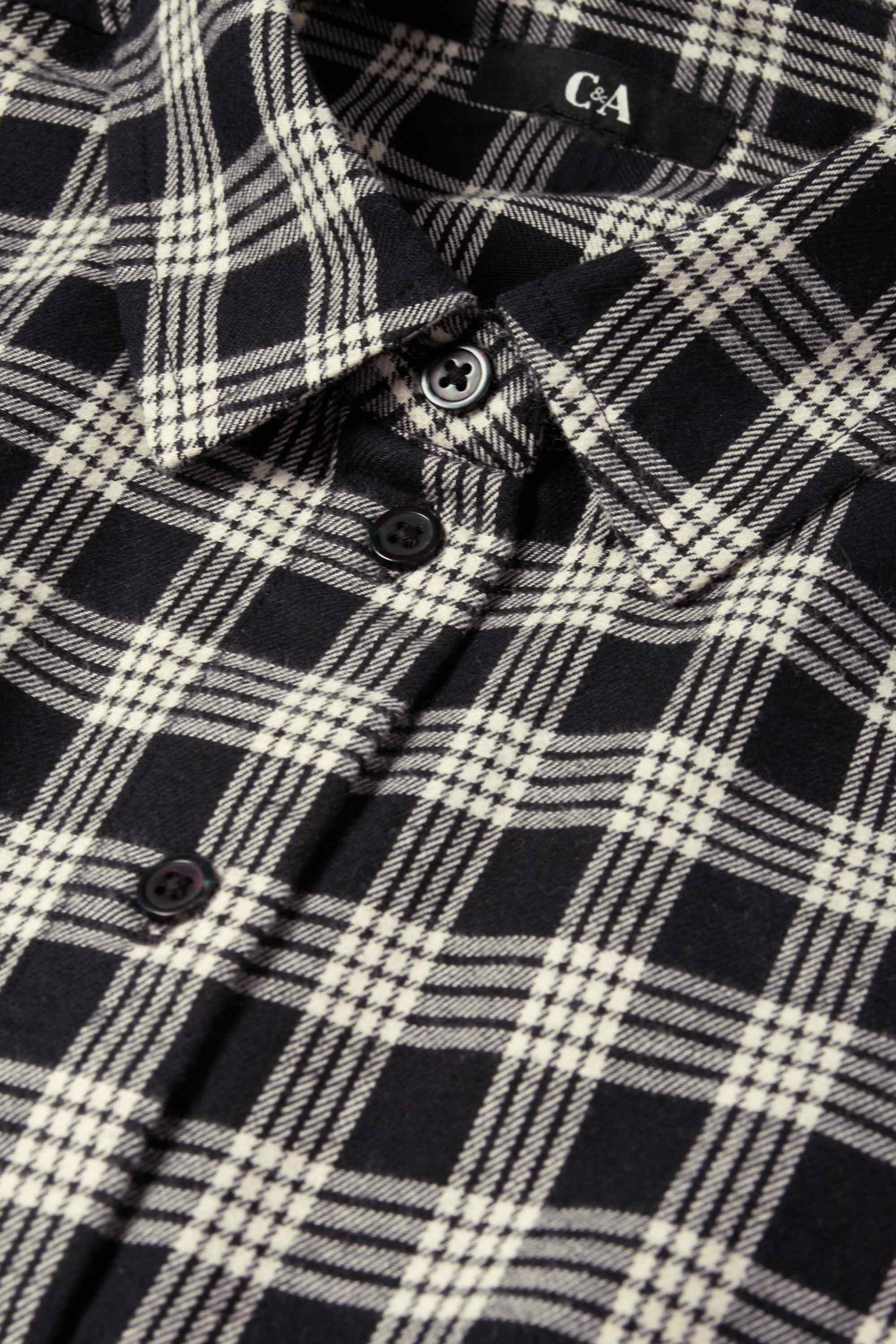 Flannel blouse - check black / white