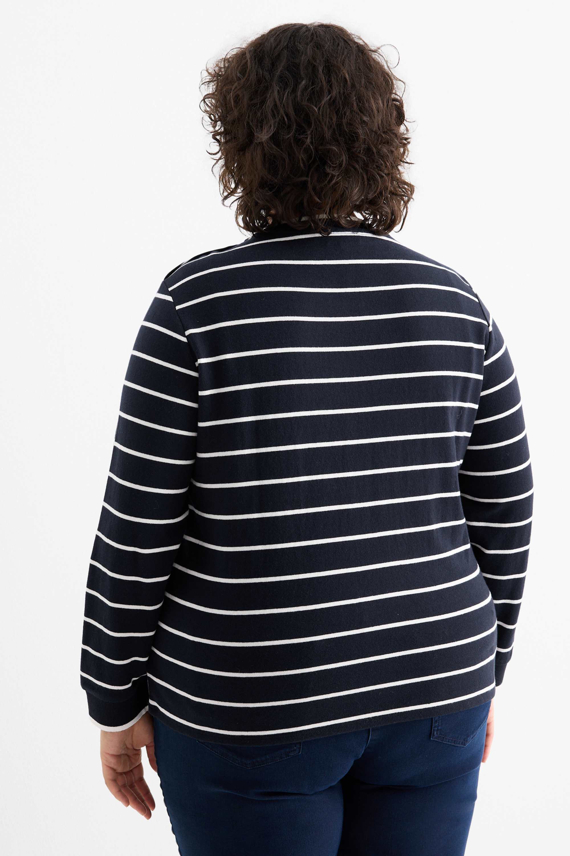 Jumper - striped dark blue