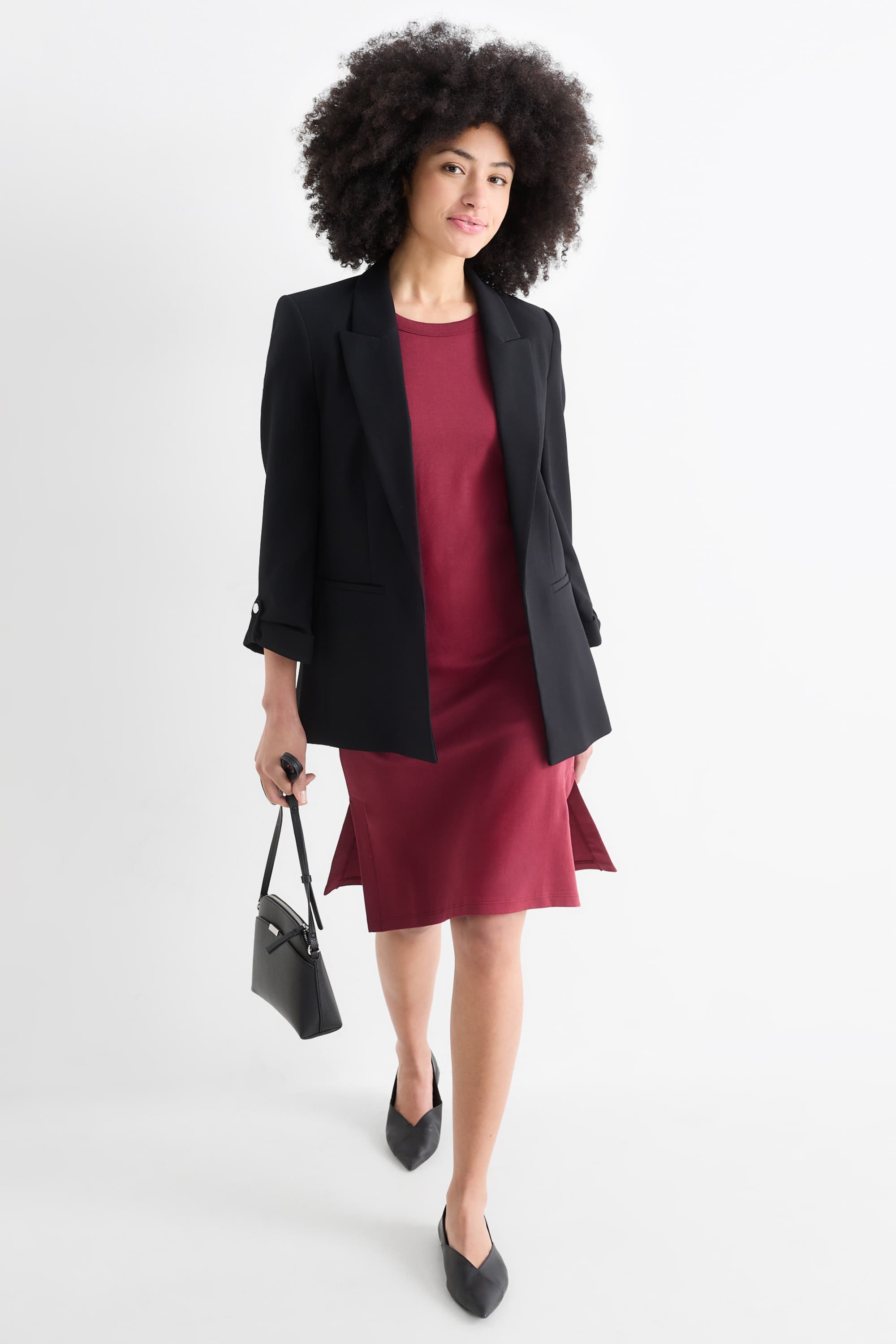 T-shirt dress dark red