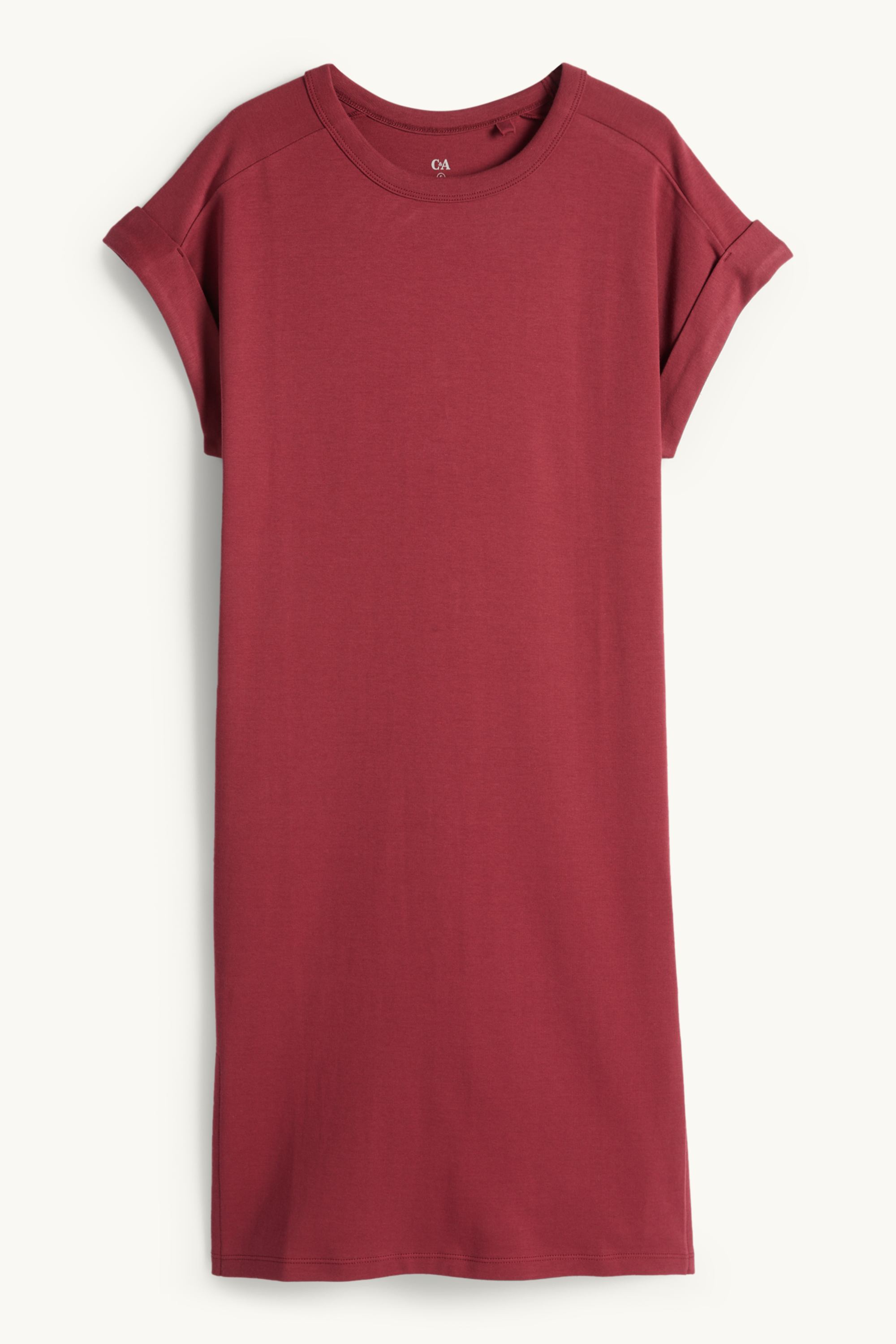 T-shirt dress dark red