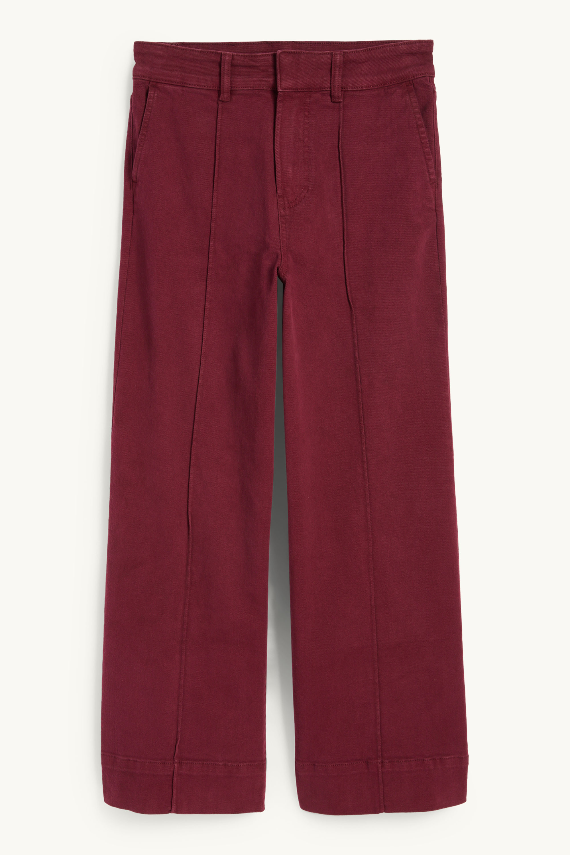 Cloth trousers - high waist - wide leg bordeaux