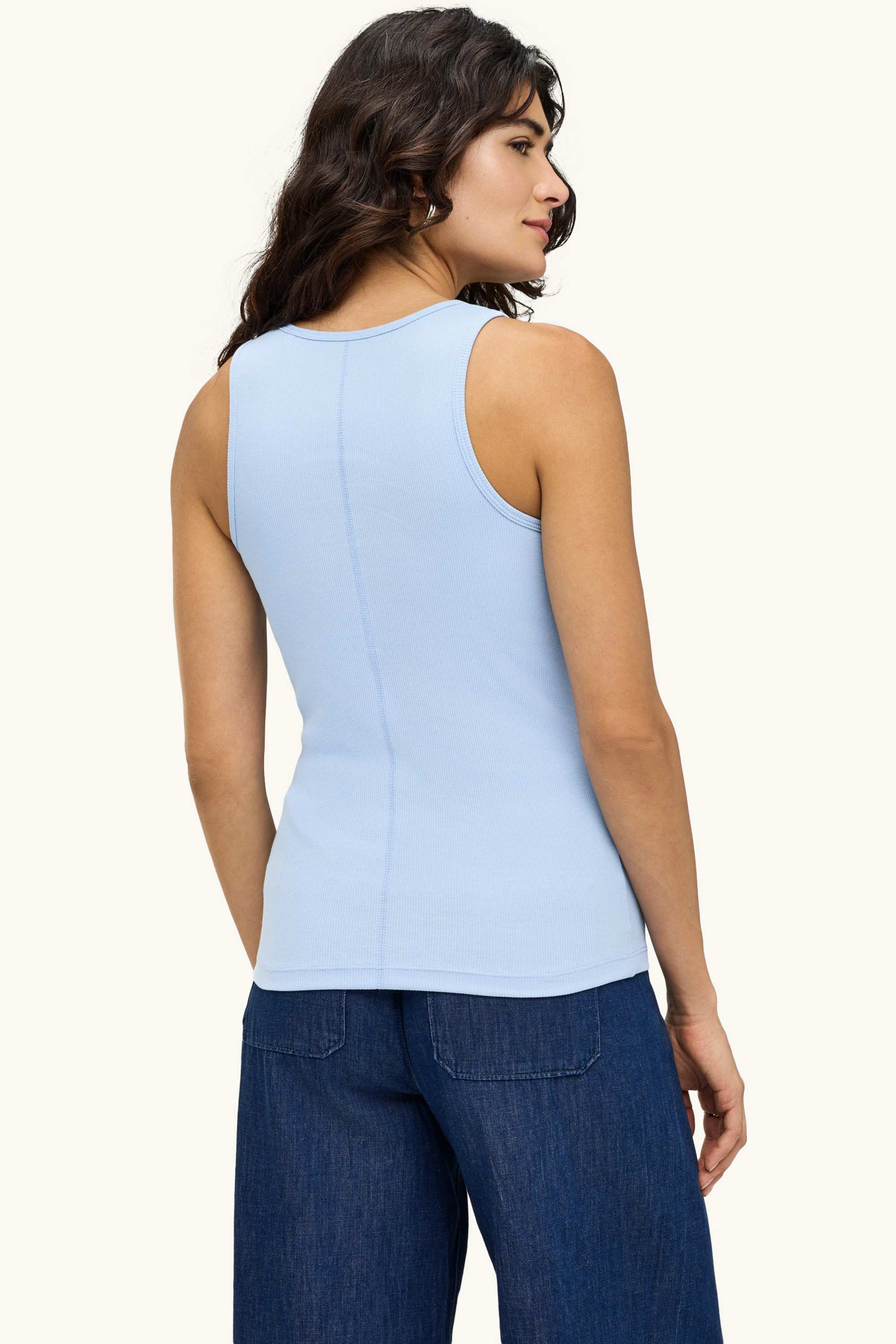 Top - ribbed light blue
