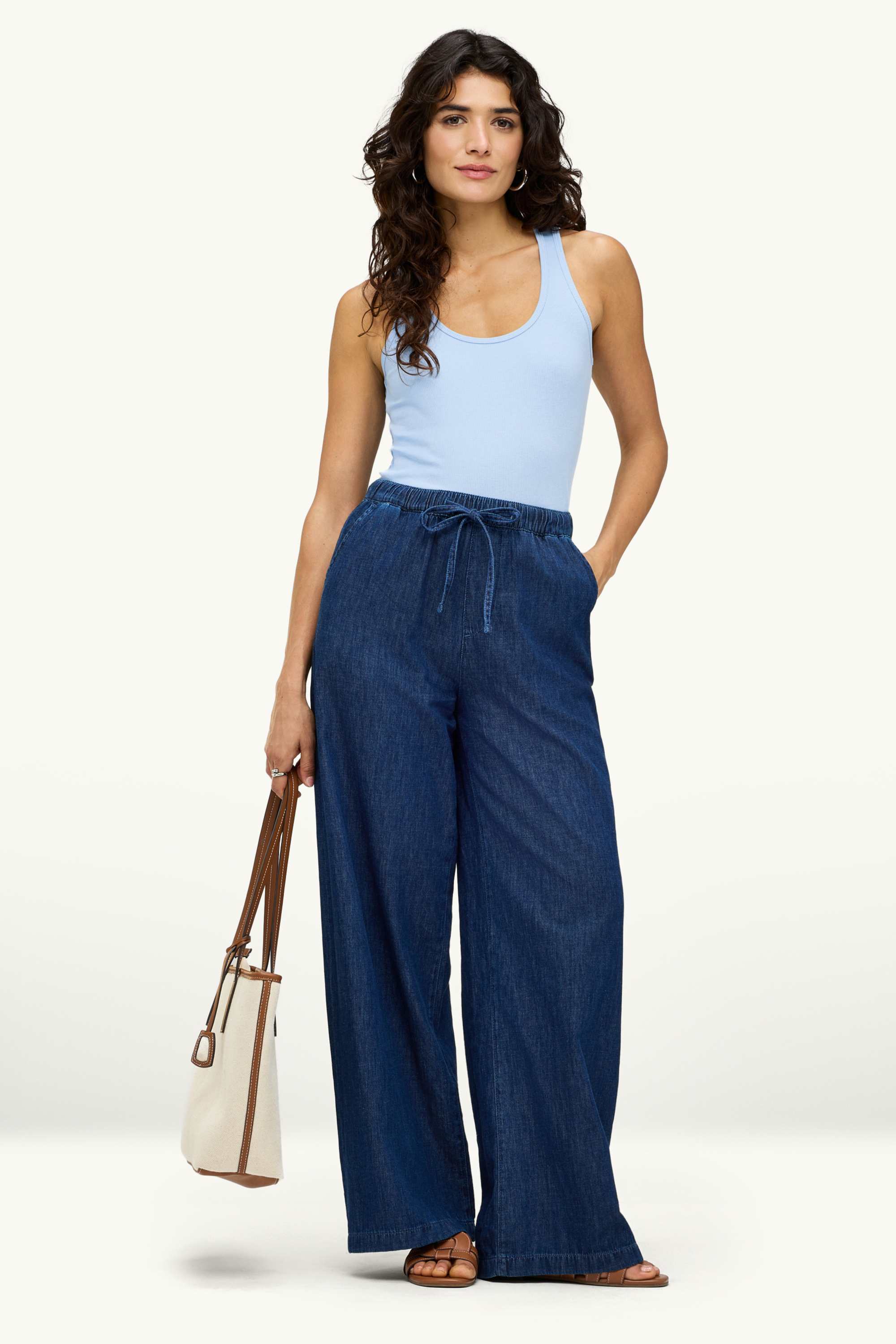 Top - ribbed light blue
