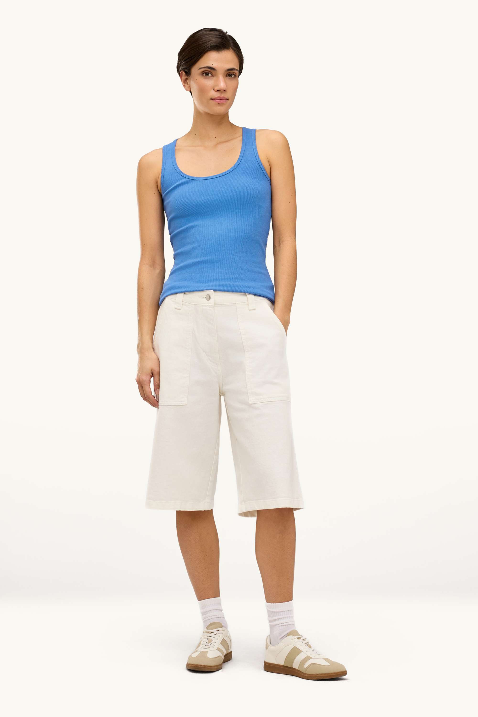 Top - ribbed blue
