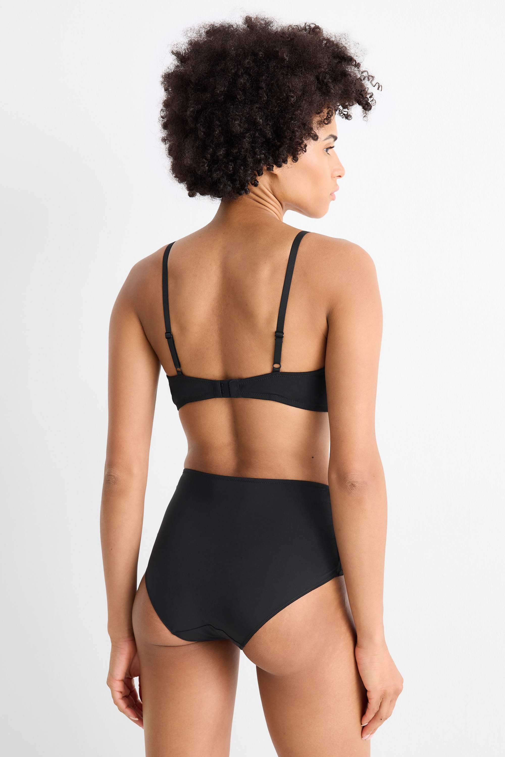 Underwire bra - BALCONETTE - padded black