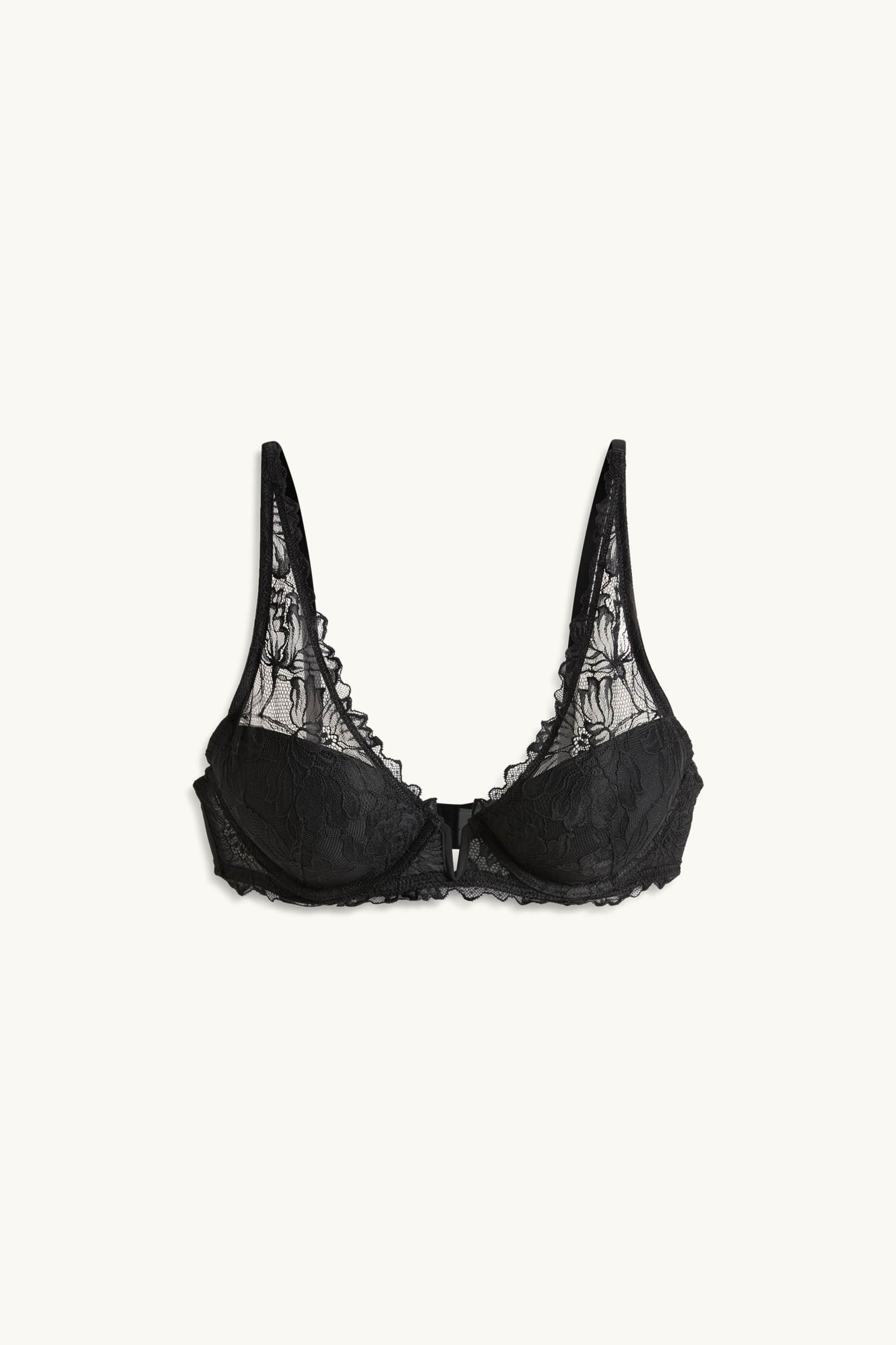 Underwire bra - PLUNGE - padded black