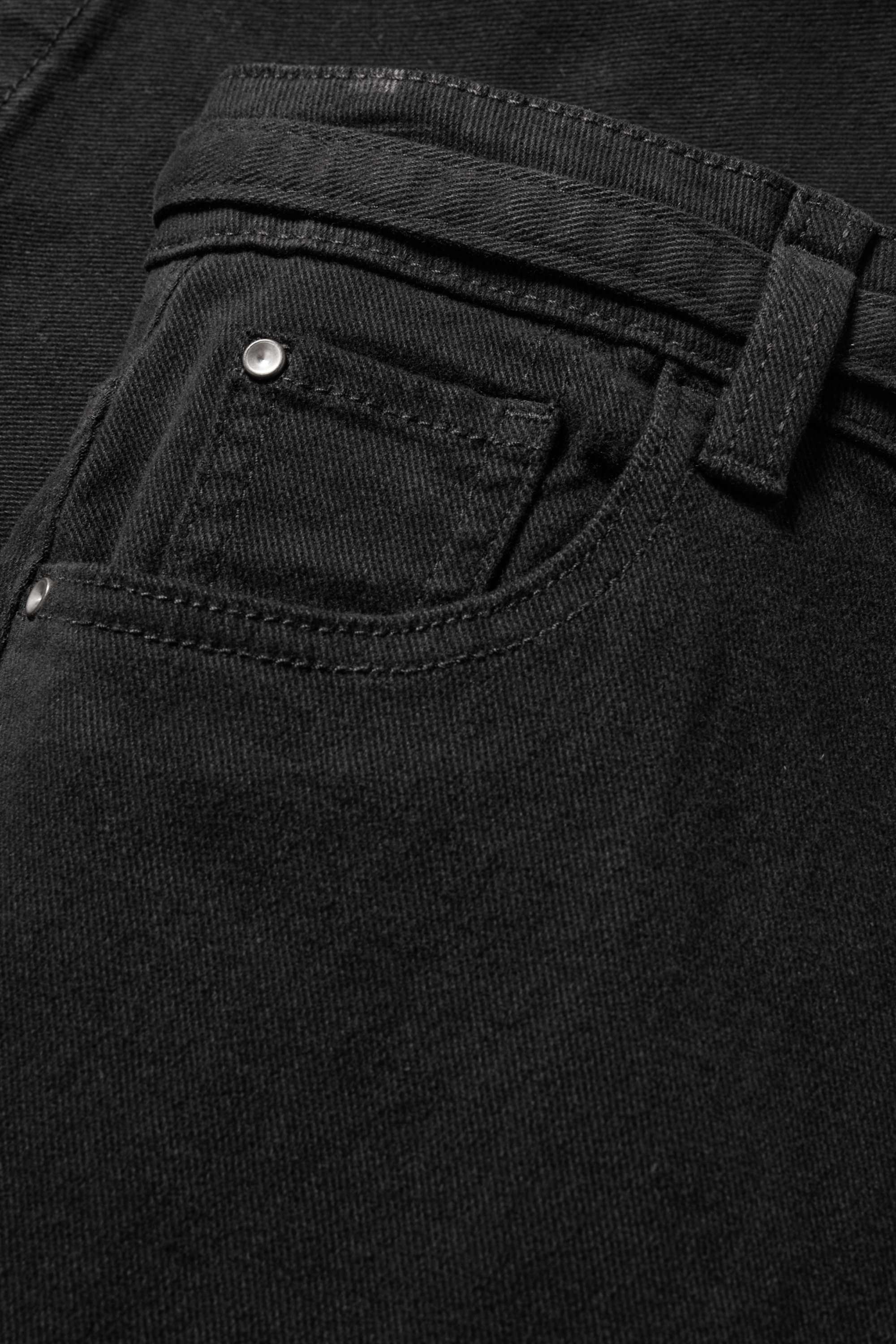 Cloth trousers with belt - high-rise waist - wide leg black