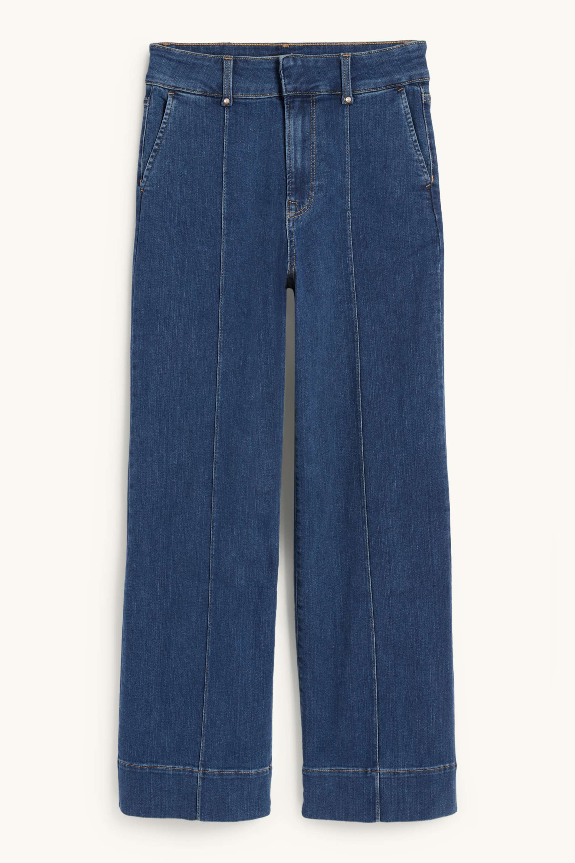 Wide leg jeans - high waist blue denim