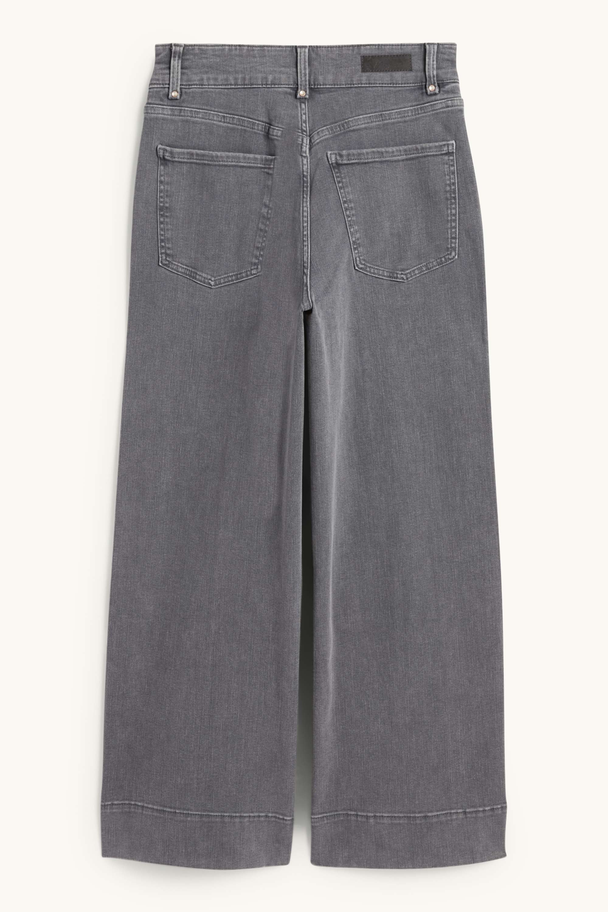 Wide leg jeans - high waist denim-light gray