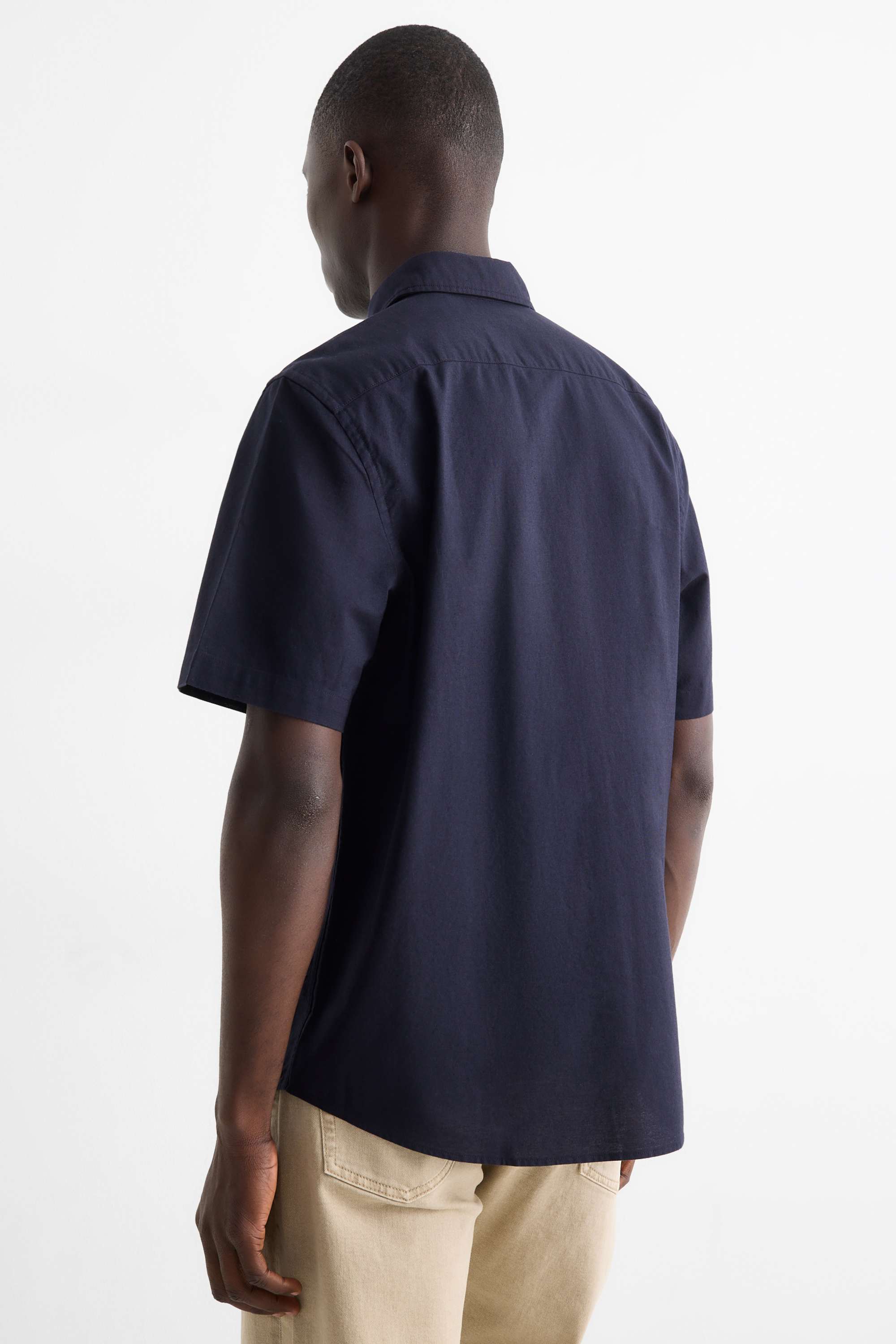 Shirt - regular fit - button-down collar dark blue