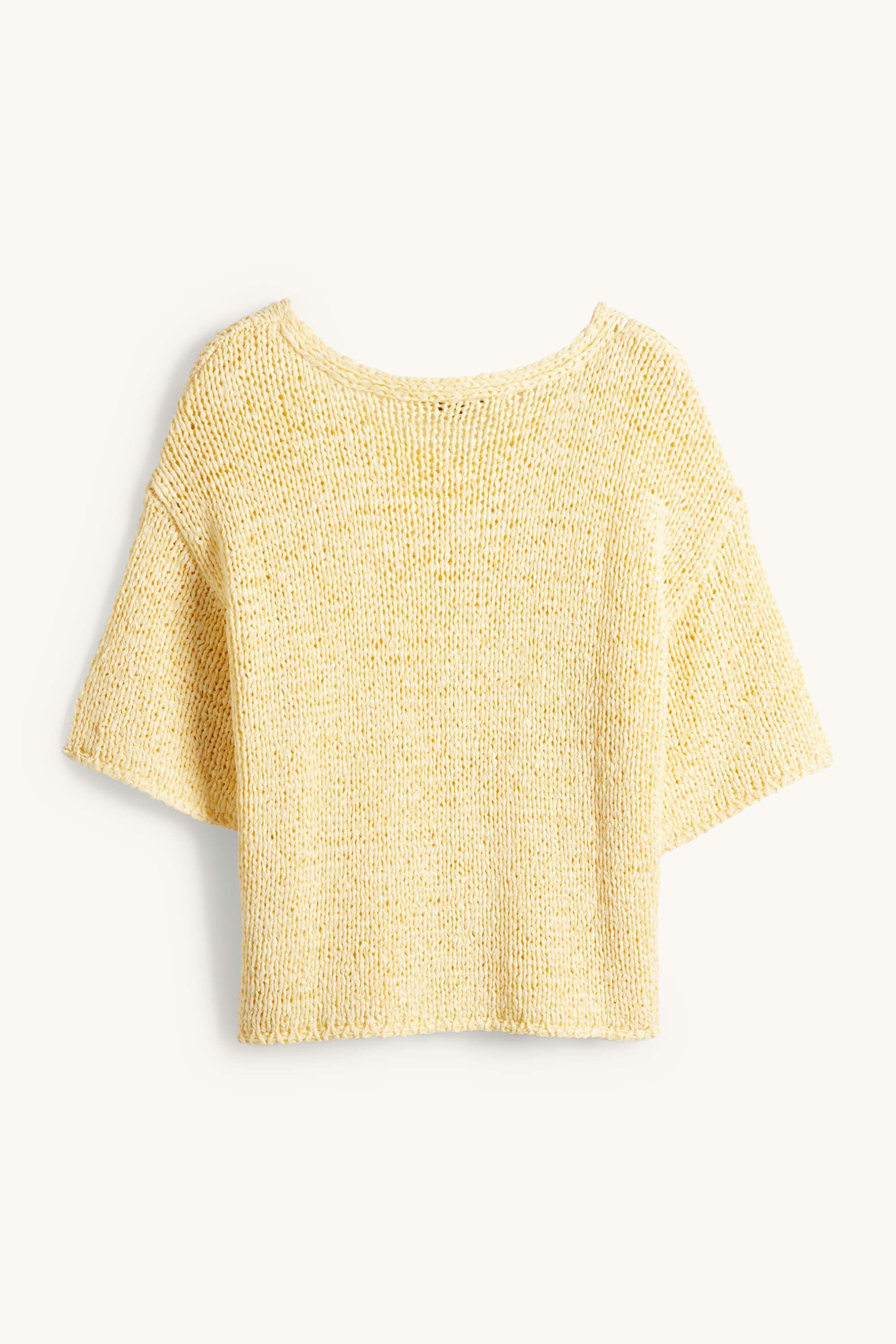 Knitted jumper - short sleeve yellow