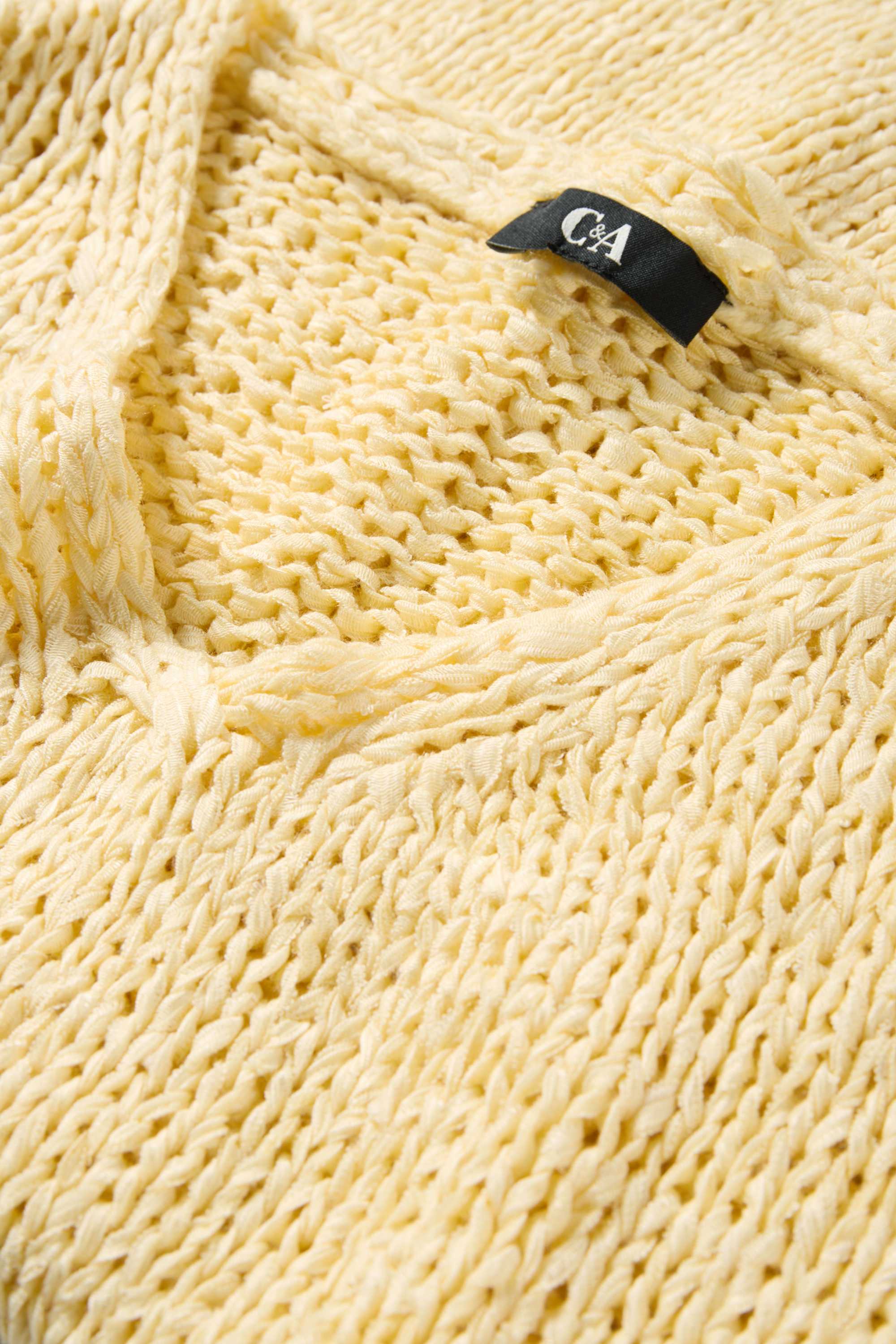 Knitted jumper - short sleeve yellow